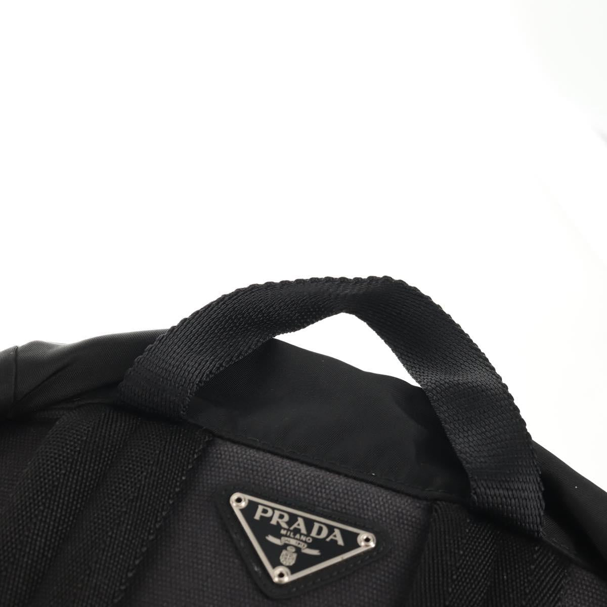 PRADA Backpack Nylon Black Silver Auth bs29624