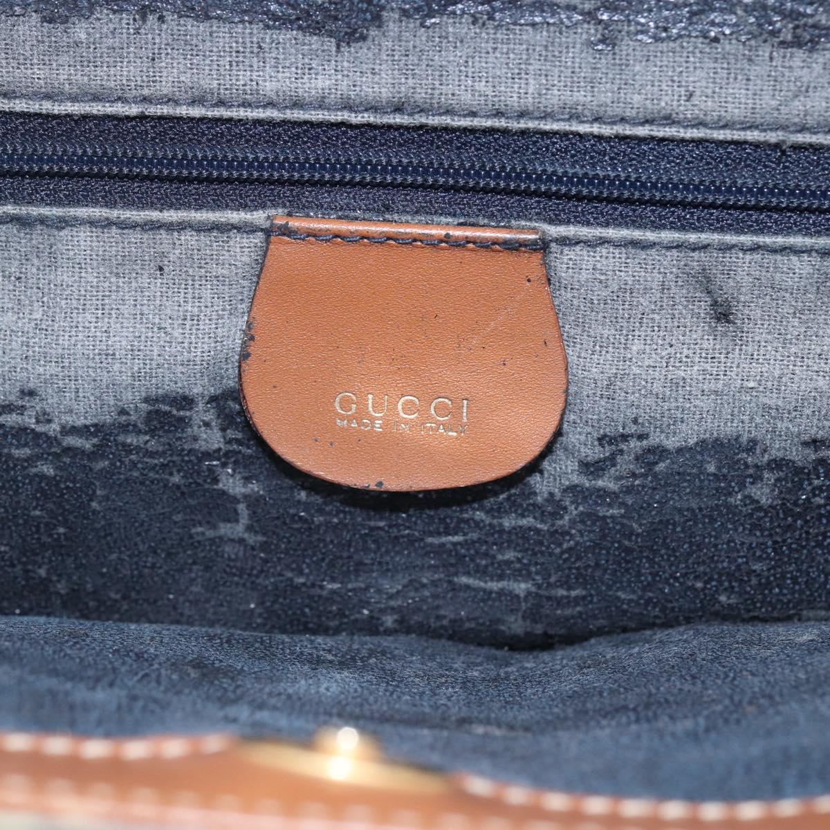 GUCCI Tote Bag Canvas Blue Gold 002 2040 0307 Auth bs29630