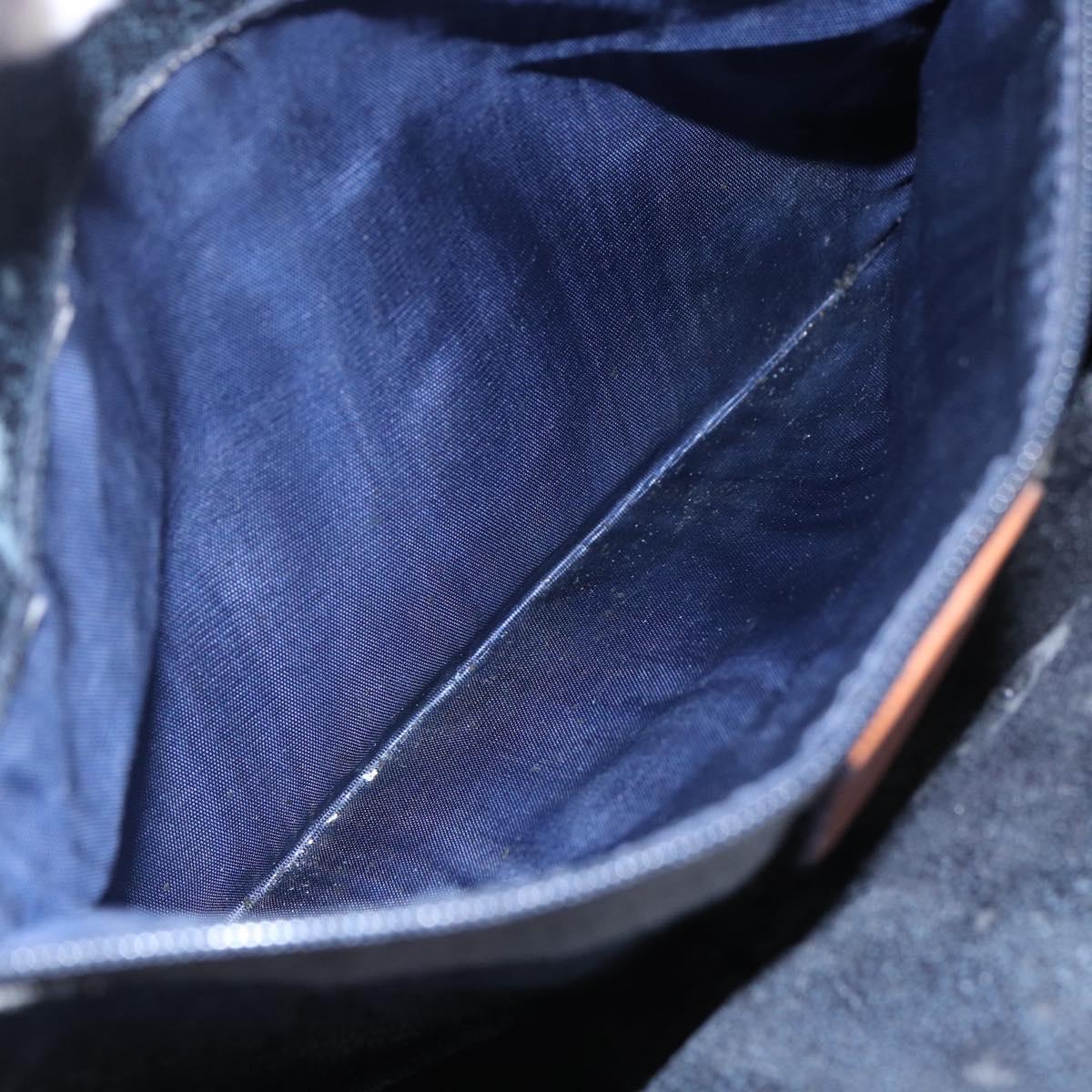 GUCCI Tote Bag Canvas Blue Gold 002 2040 0307 Auth bs29630