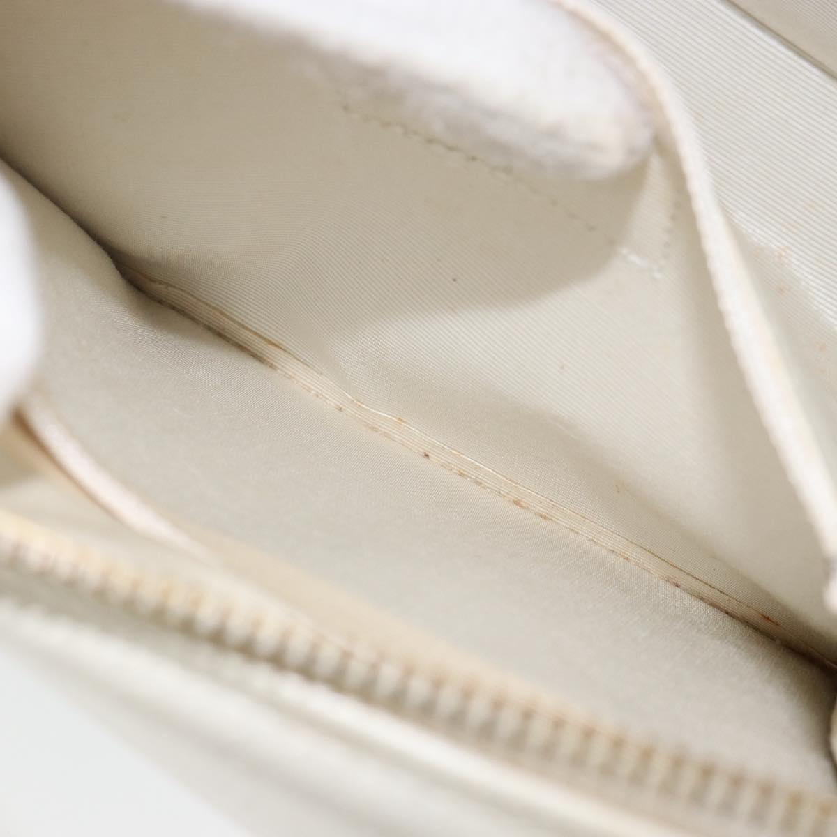 VALENTINO Hand Bag Leather White Gold Auth bs29636