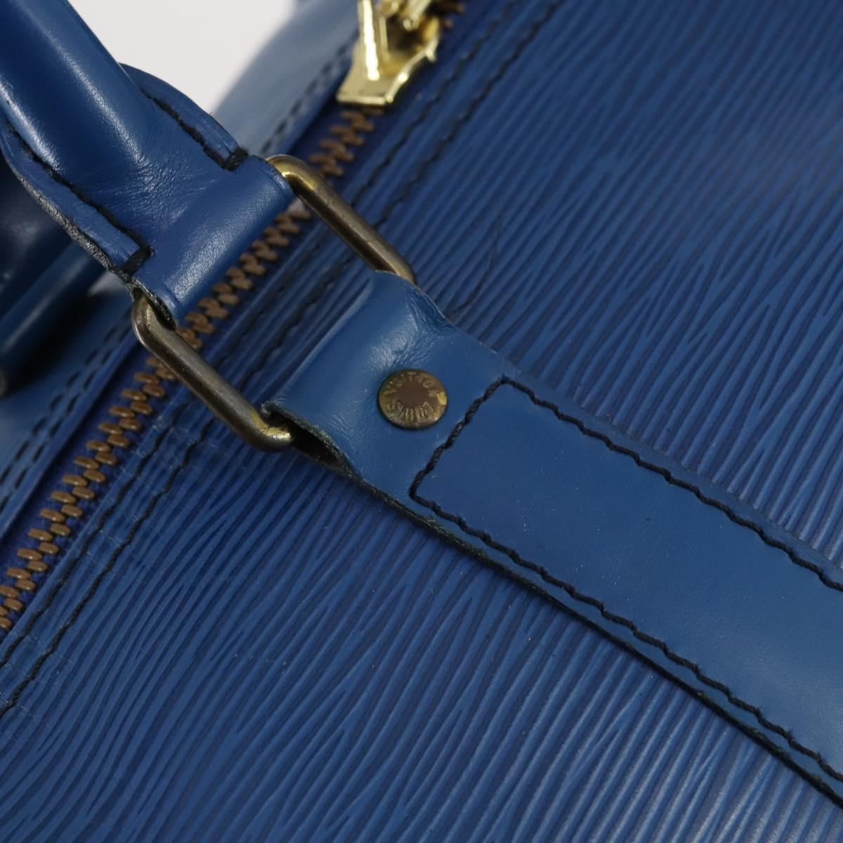 LOUIS VUITTON Epi Keepall 50 Boston Bag Blue M42965 LV Auth bs29642