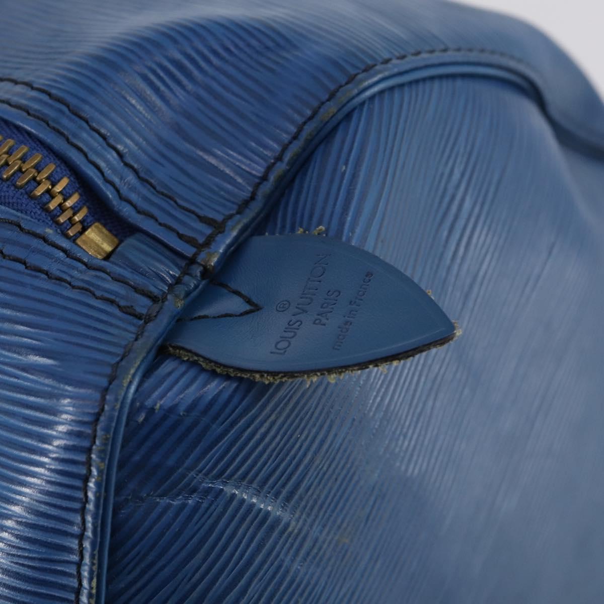 LOUIS VUITTON Epi Keepall 50 Boston Bag Blue M42965 LV Auth bs29642