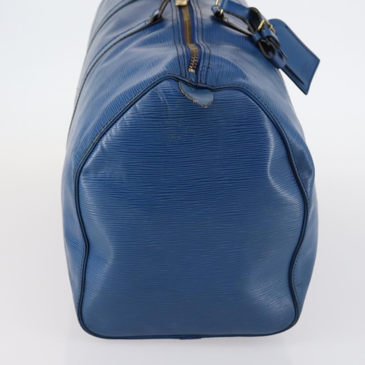 LOUIS VUITTON Epi Keepall 50 Boston Bag Blue M42965 LV Auth bs29642