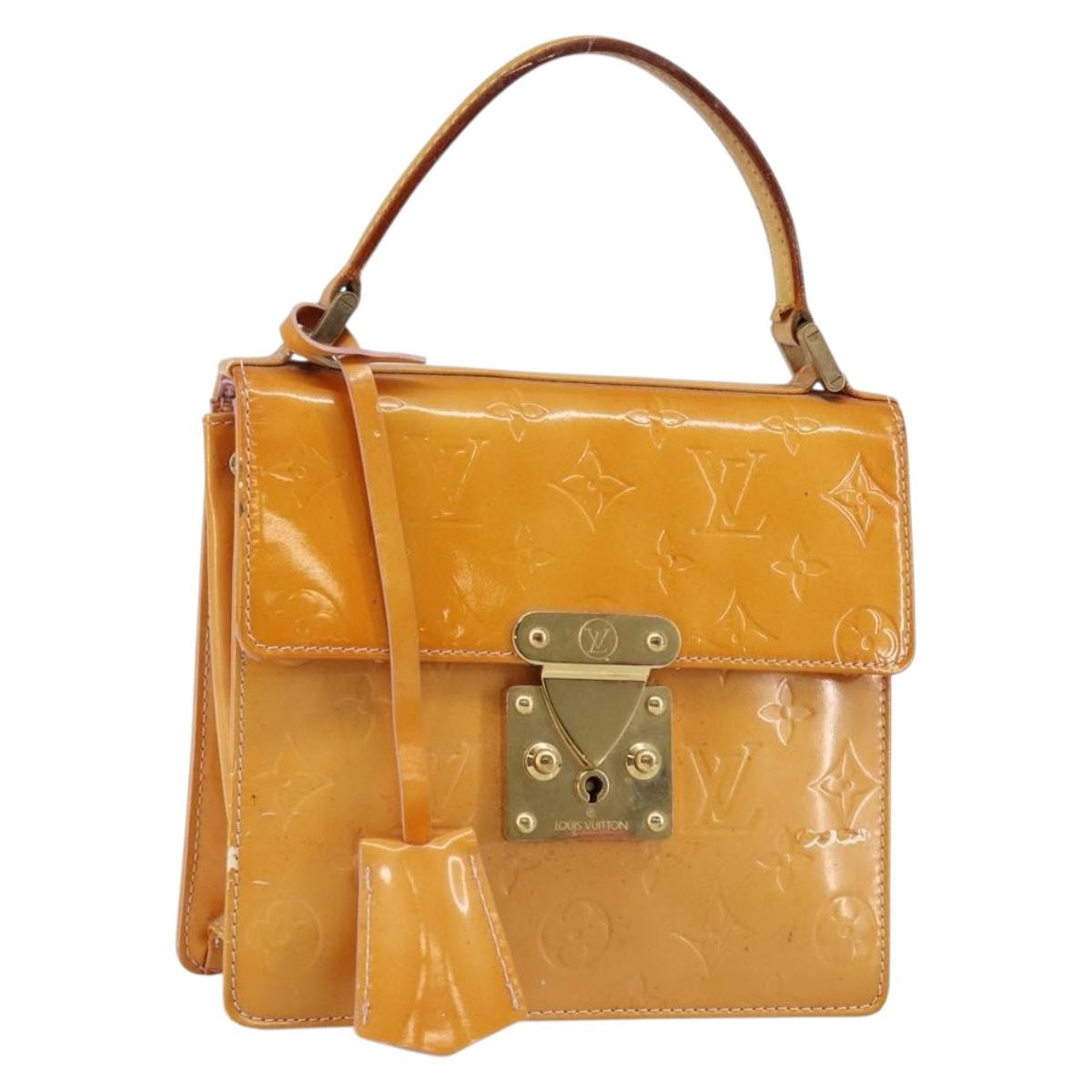 LOUIS VUITTON Monogram Vernis Spring street Hand Bag Pink M91033 LV Auth bs29654