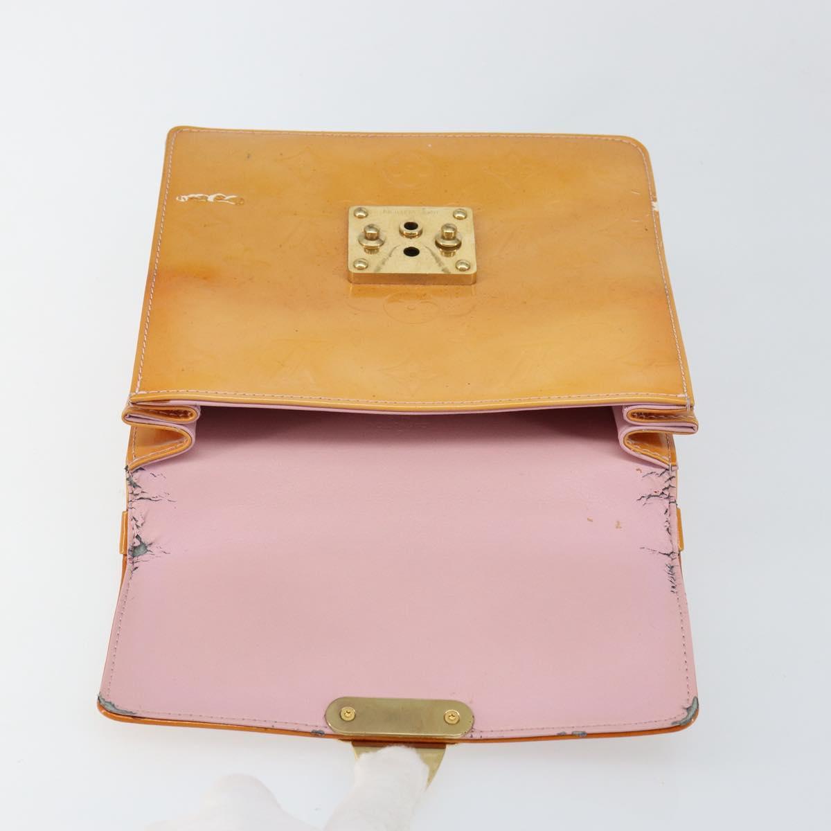 LOUIS VUITTON Monogram Vernis Spring street Hand Bag Pink M91033 LV Auth bs29654
