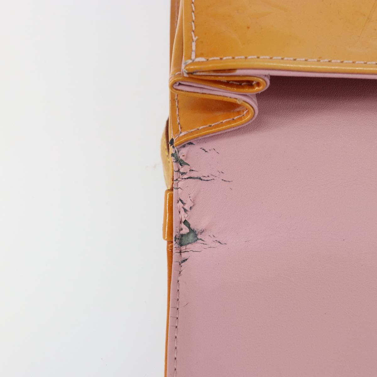 LOUIS VUITTON Monogram Vernis Spring street Hand Bag Pink M91033 LV Auth bs29654