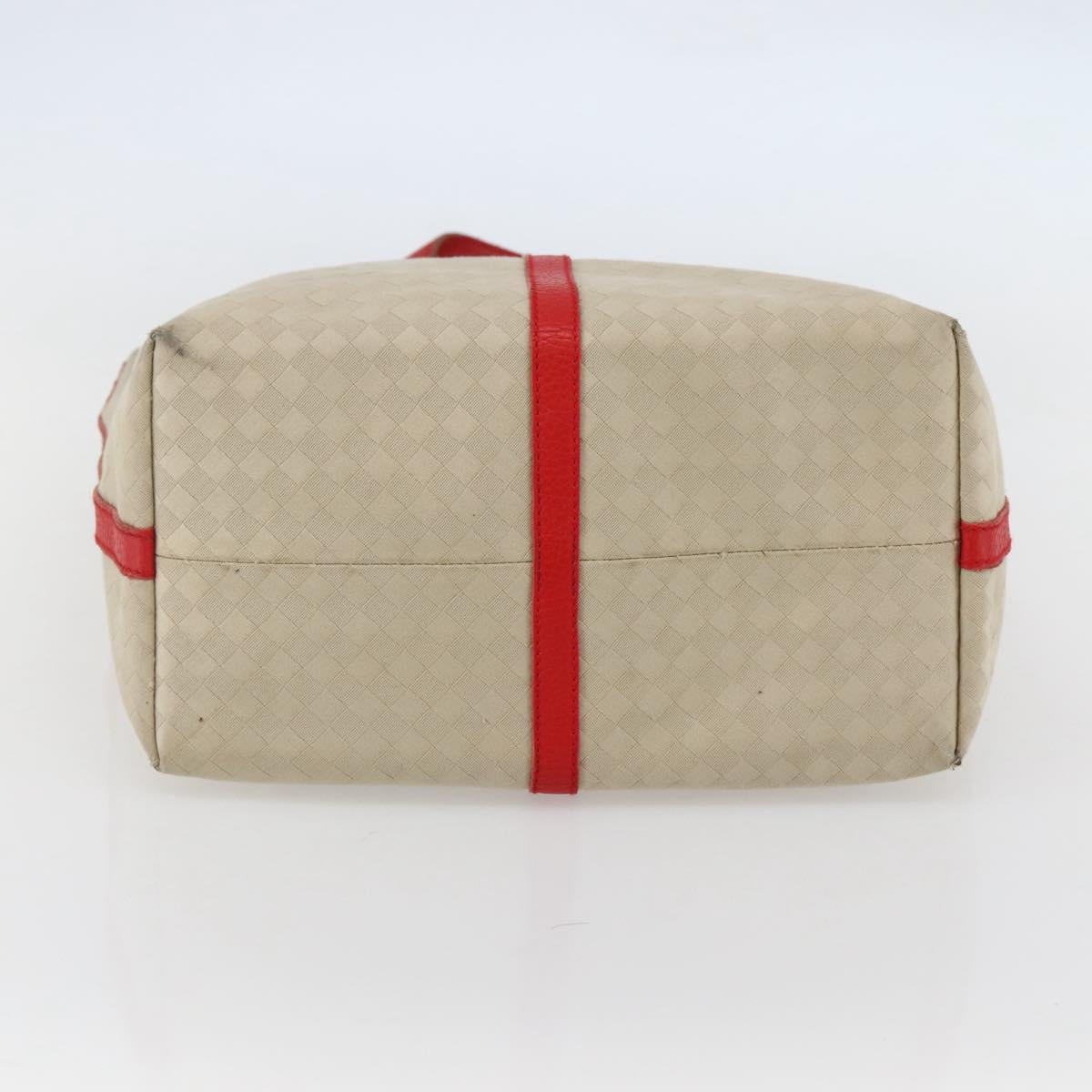 BOTTEGA VENETA INTRECCIATO Tote Bag Canvas Beige Silver Auth bs29655