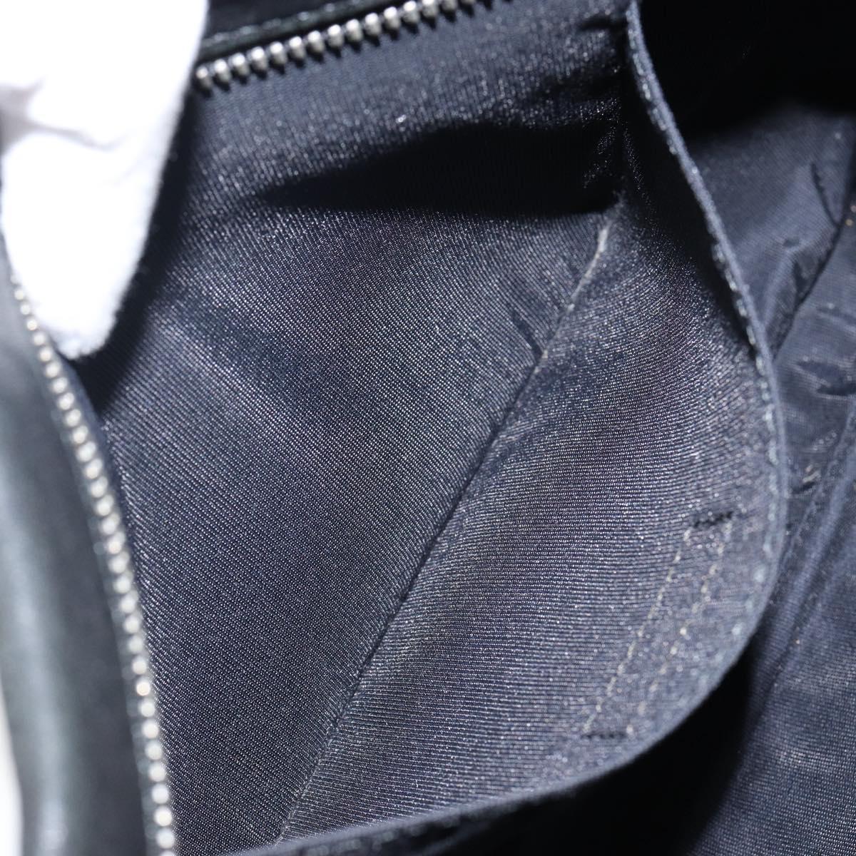 Jimmy Choo Star Studs Clutch Bag Leather Black Silver Auth bs29658