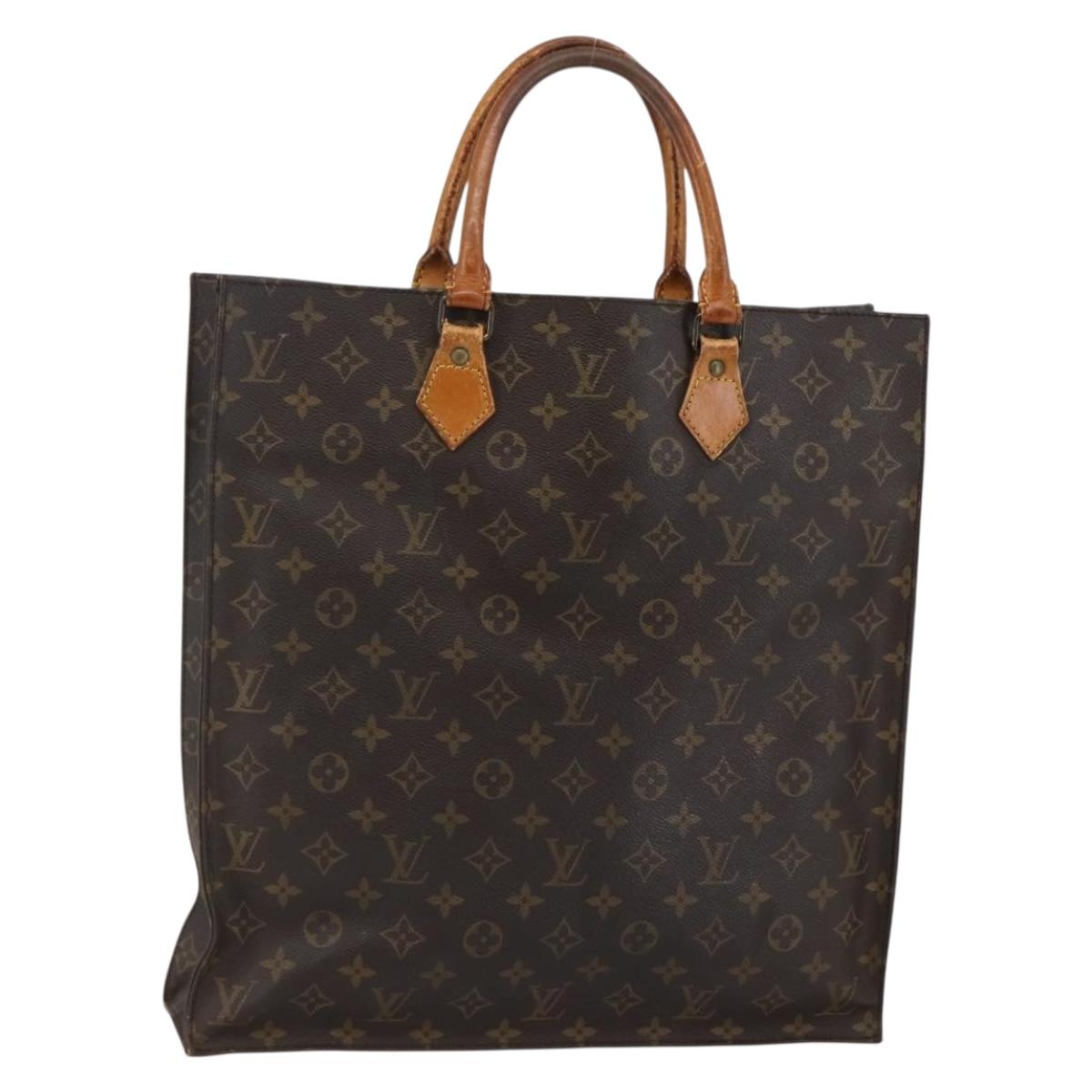 LOUIS VUITTON Monogram Sac Plat Hand Bag M51140 LV Auth bs29660