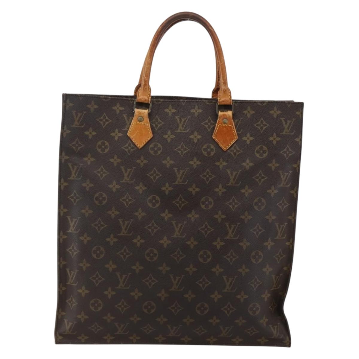 LOUIS VUITTON Monogram Sac Plat Hand Bag M51140 LV Auth bs29660