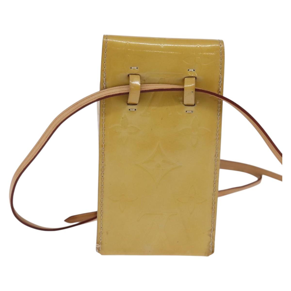 LOUIS VUITTON Monogram Vernis Green Cigarette Case Beige M91048 LV Auth bs29664