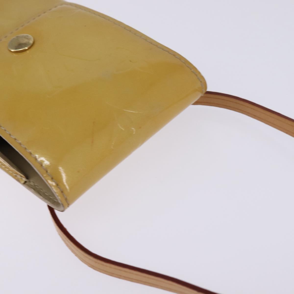 LOUIS VUITTON Monogram Vernis Green Cigarette Case Beige M91048 LV Auth bs29664
