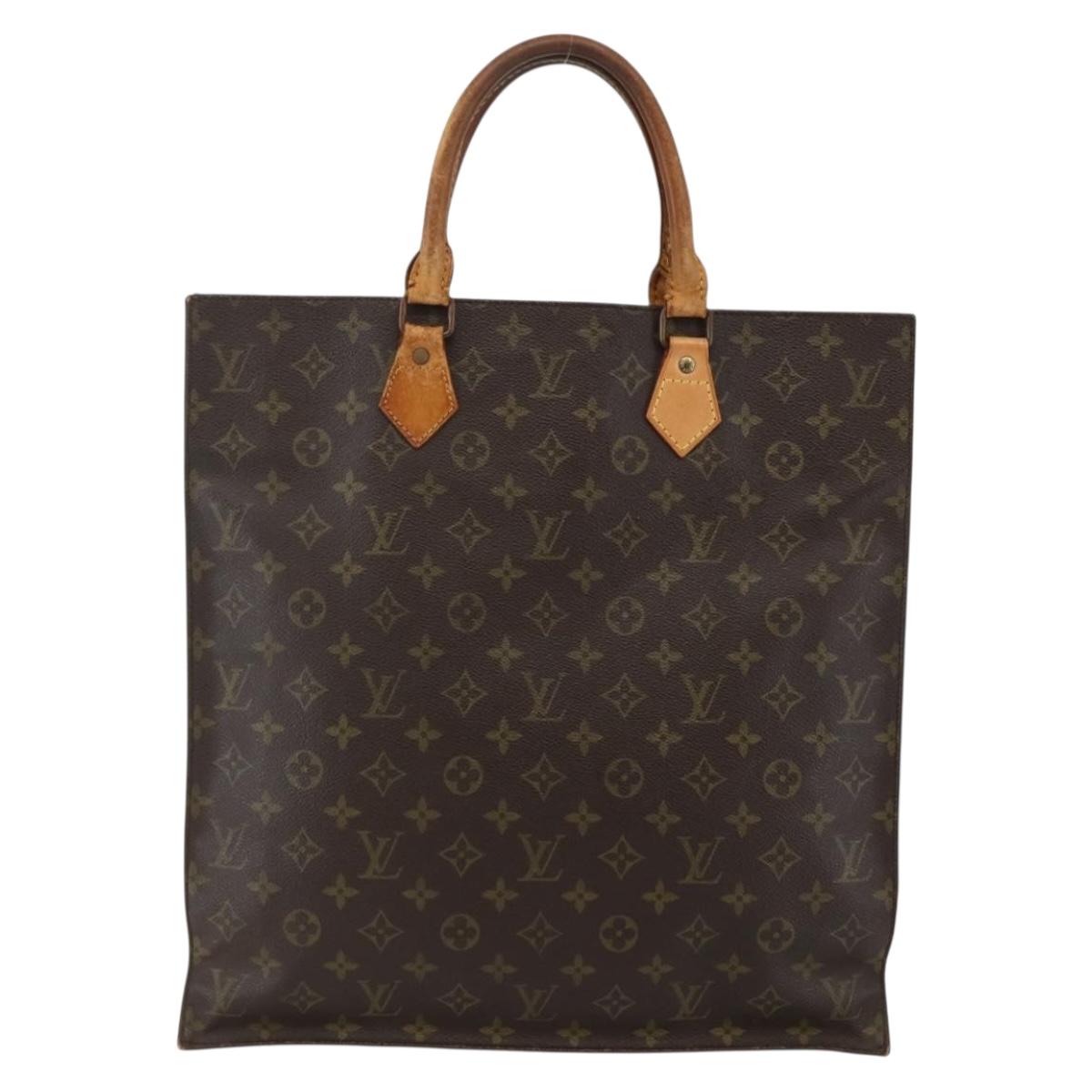 LOUIS VUITTON Monogram Sac Plat Hand Bag M51140 LV Auth bs29671