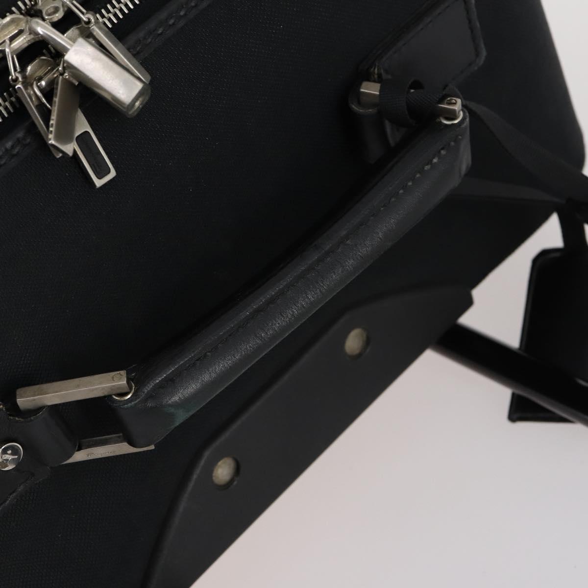 Salvatore Ferragamo Suitcase Canvas Black Silver Auth bs29676