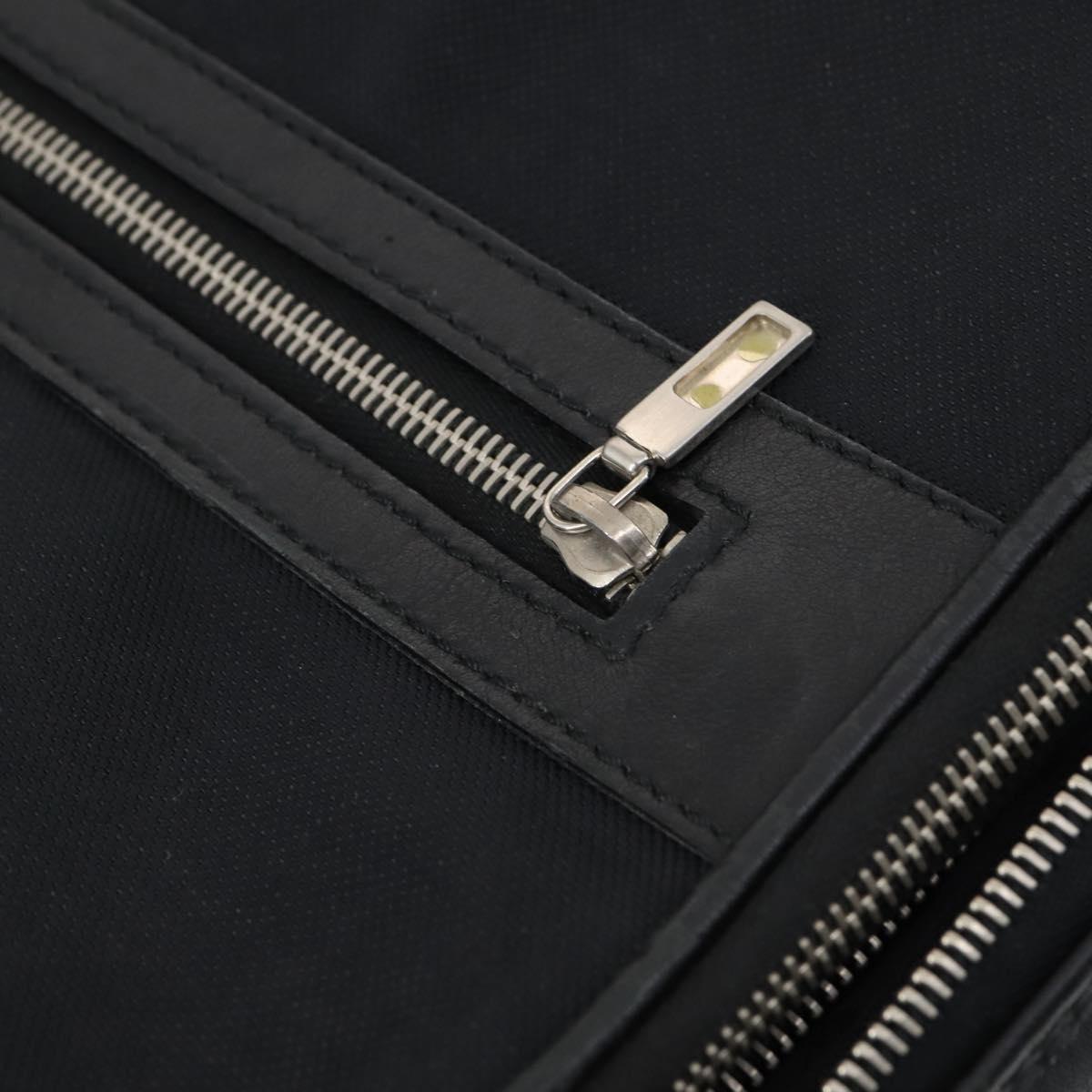 Salvatore Ferragamo Suitcase Canvas Black Silver Auth bs29676