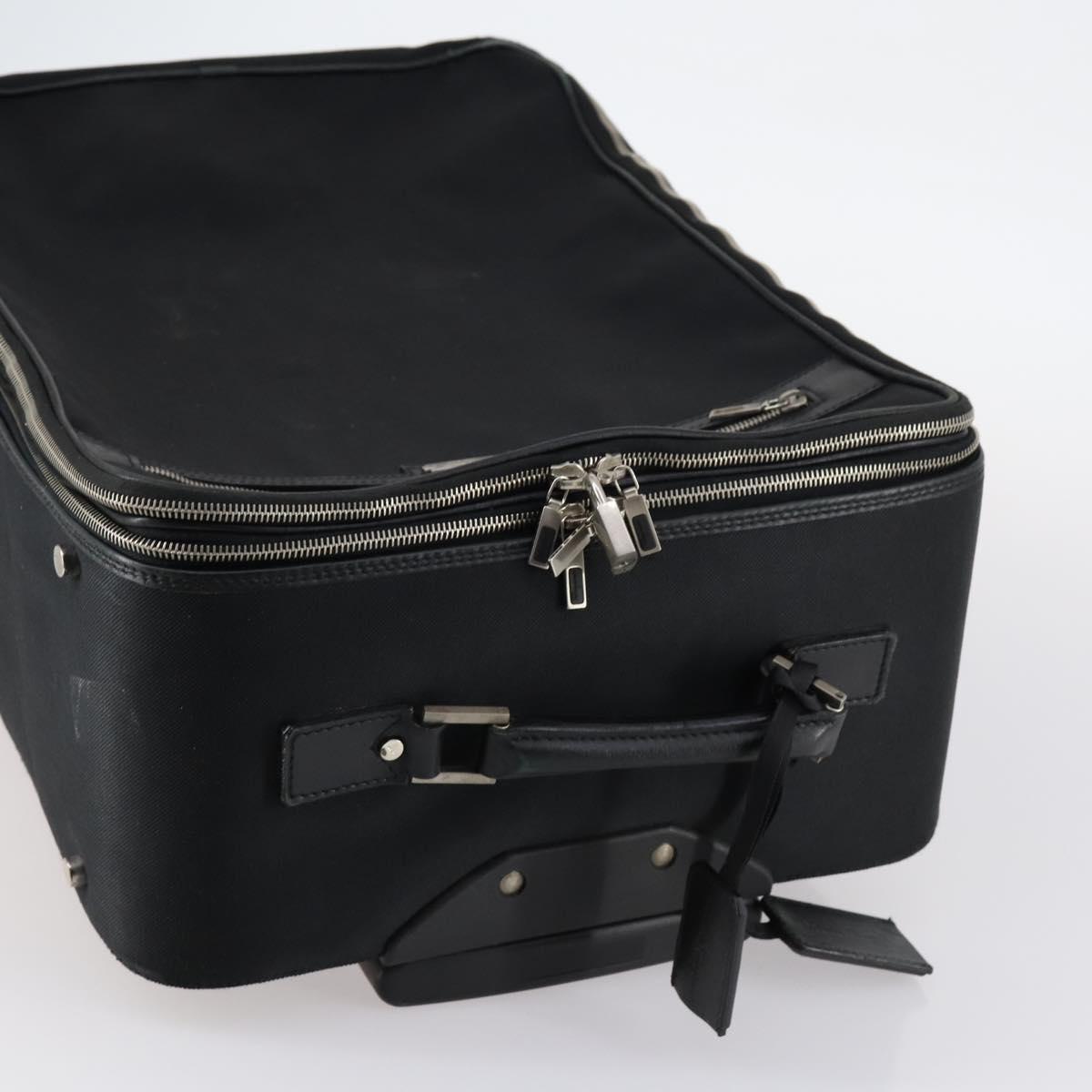 Salvatore Ferragamo Suitcase Canvas Black Silver Auth bs29676