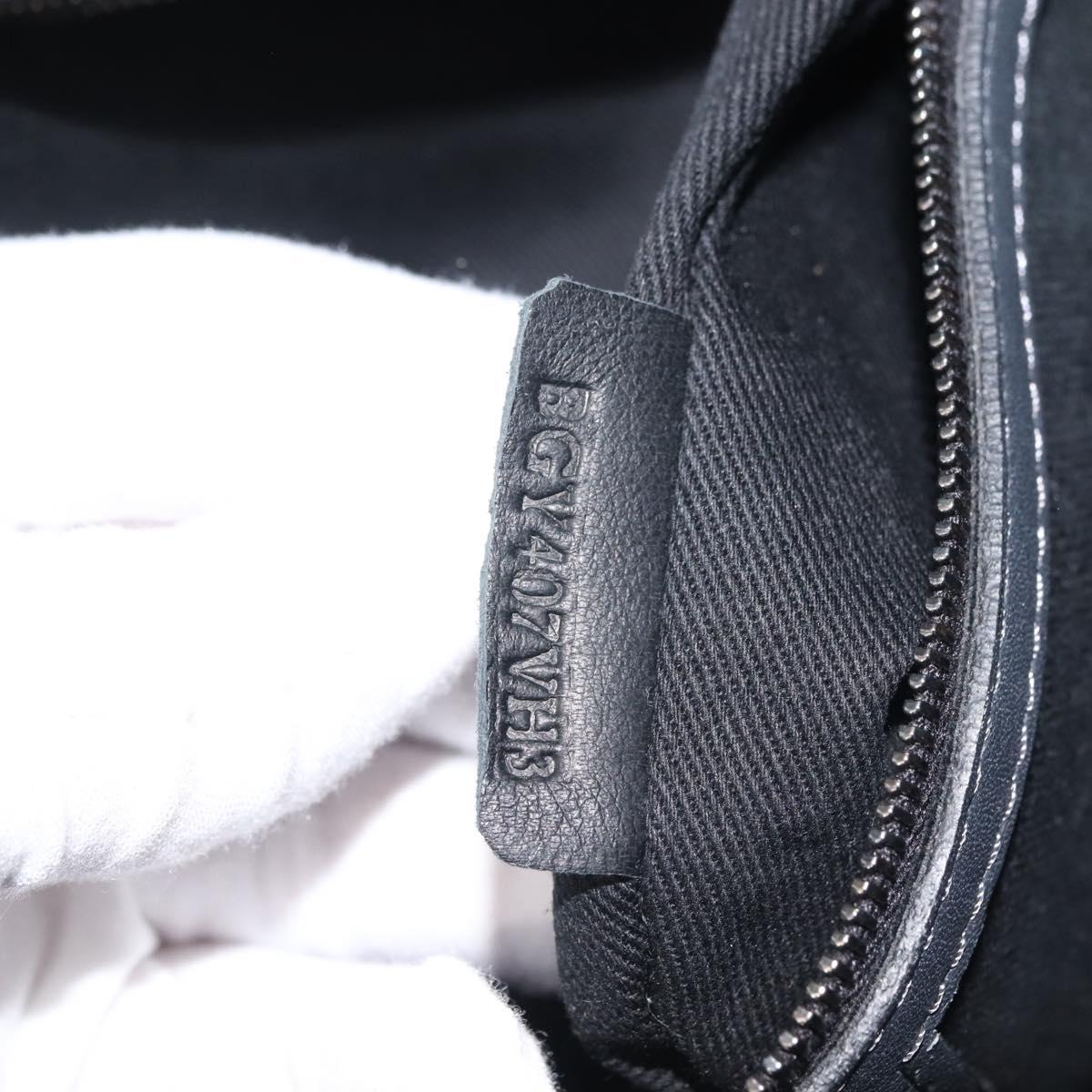 VALENTINO Business Bag Leather Gray Silver Auth bs29682