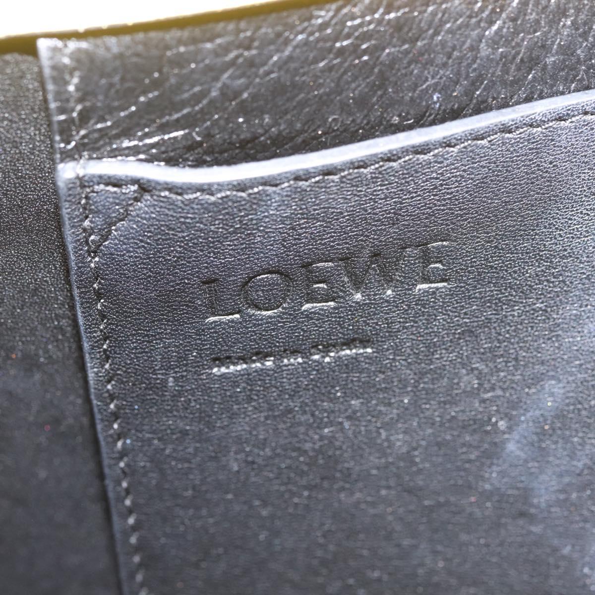 LOEWE Shoulder Bag Leather 2way Yellow Gold Auth bs29684