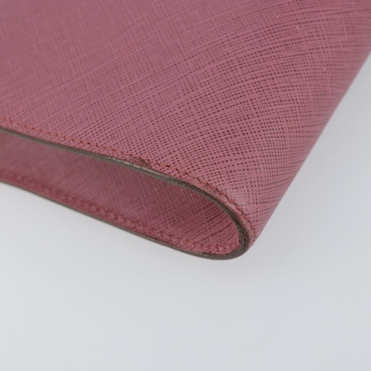 Salvatore Ferragamo Gancini Shoulder Pouch Leather Pink Silver Auth bs29685
