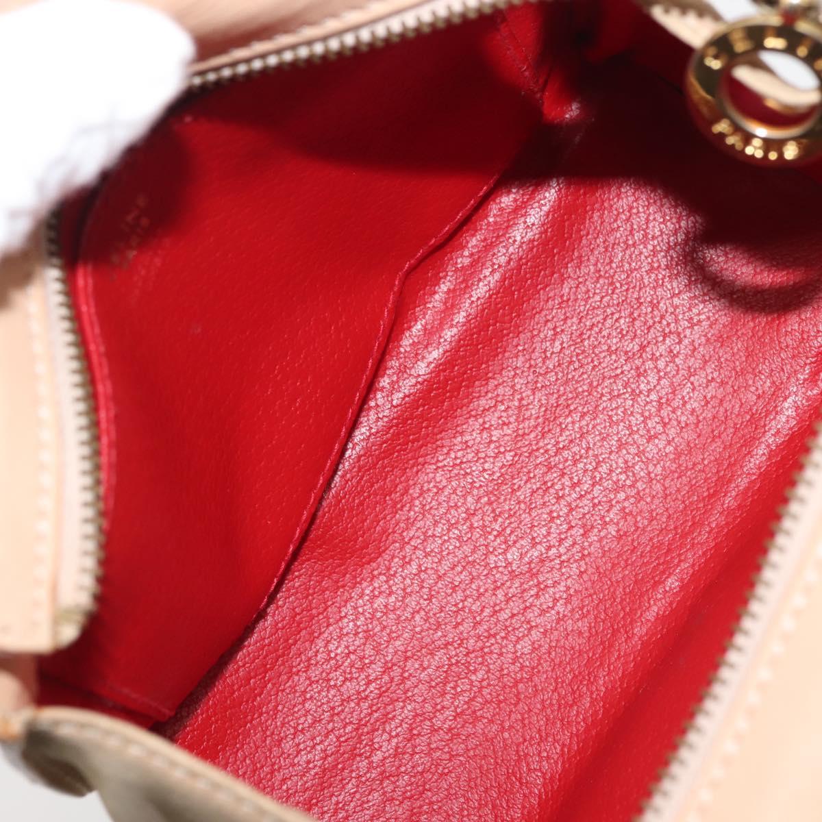 CELINE Shoulder Bag Suede Leather 2way Beige Gold Auth bs29686