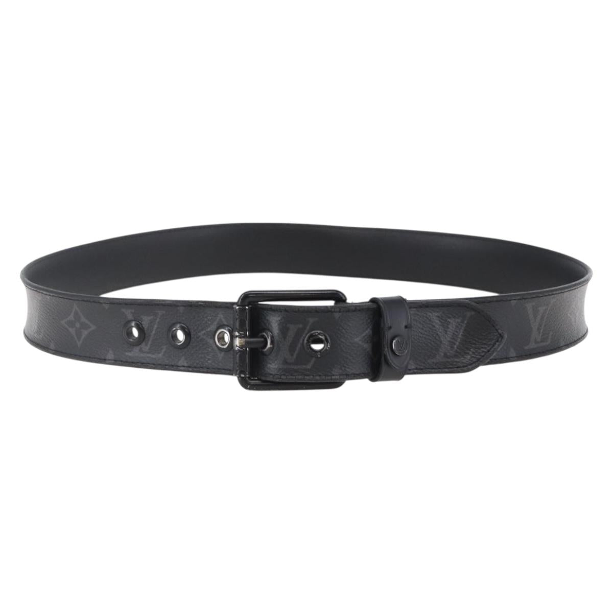 LOUIS VUITTON Monogram Eclipse Ceinture Voyager Belt LV Auth bs29690