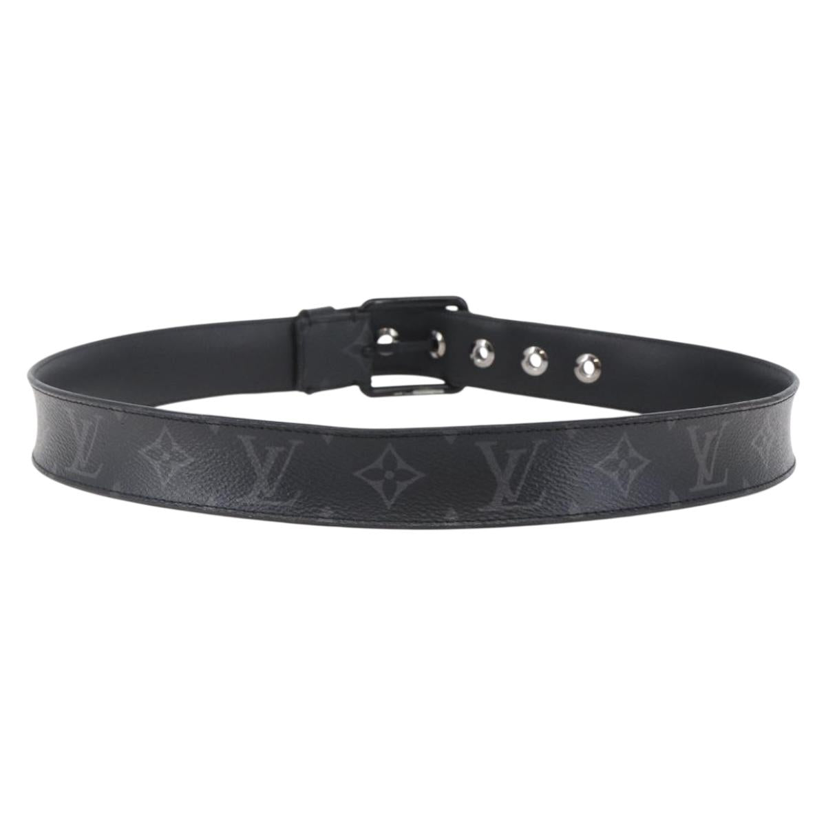 LOUIS VUITTON Monogram Eclipse Ceinture Voyager Belt LV Auth bs29690