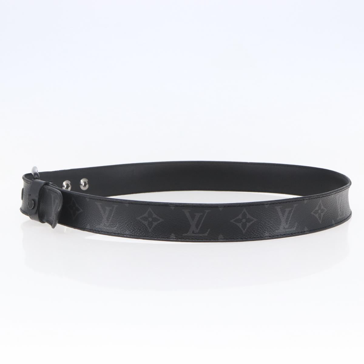 LOUIS VUITTON Monogram Eclipse Ceinture Voyager Belt LV Auth bs29690