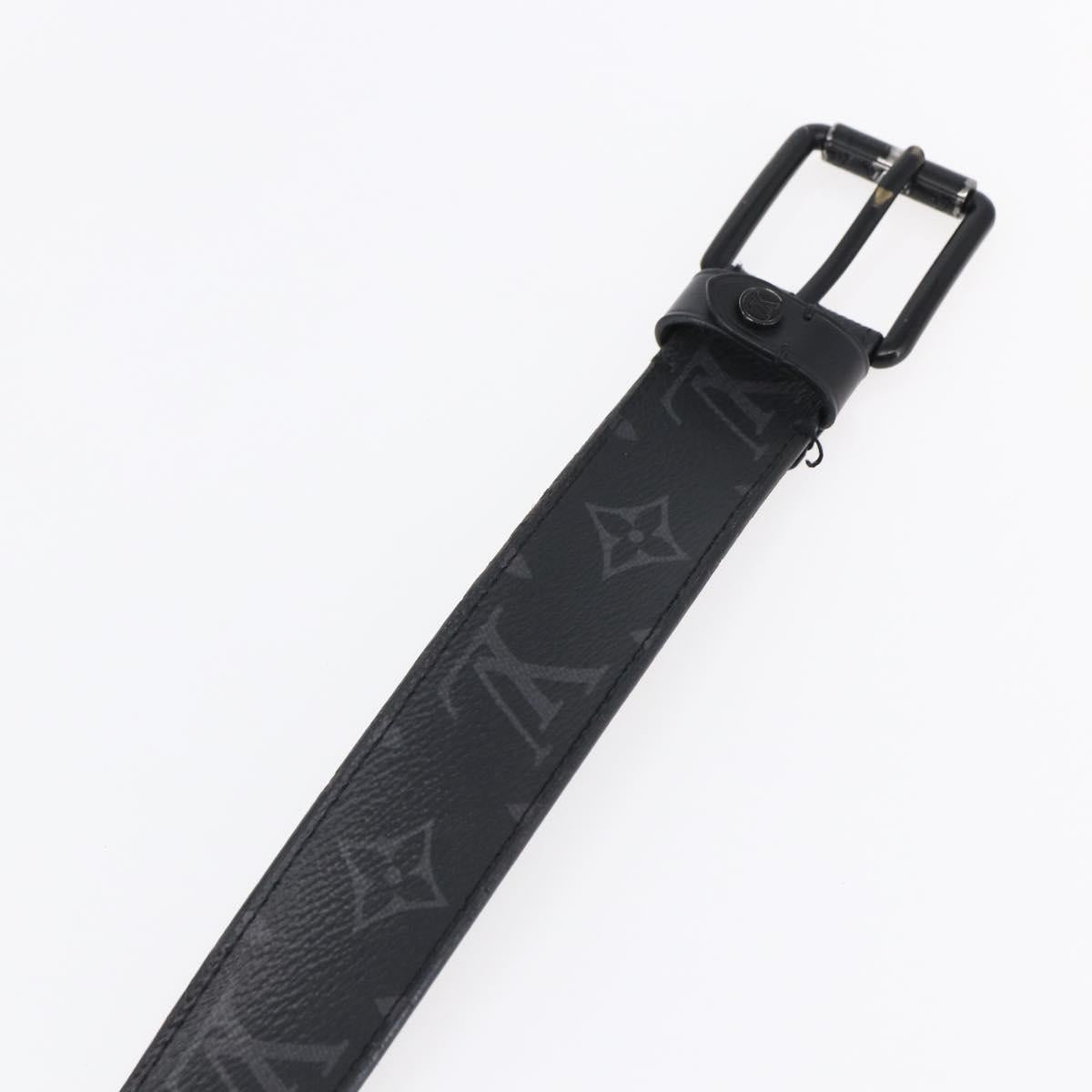 LOUIS VUITTON Monogram Eclipse Ceinture Voyager Belt LV Auth bs29690