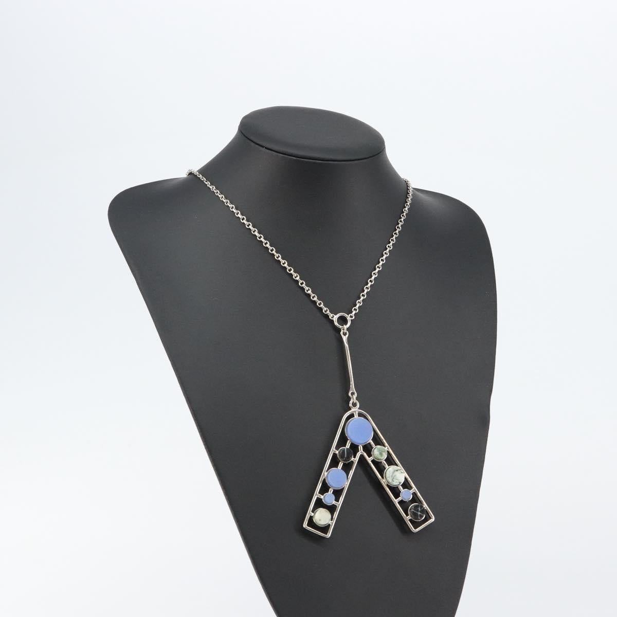 Christian Dior Necklace metal Silver Auth bs29694