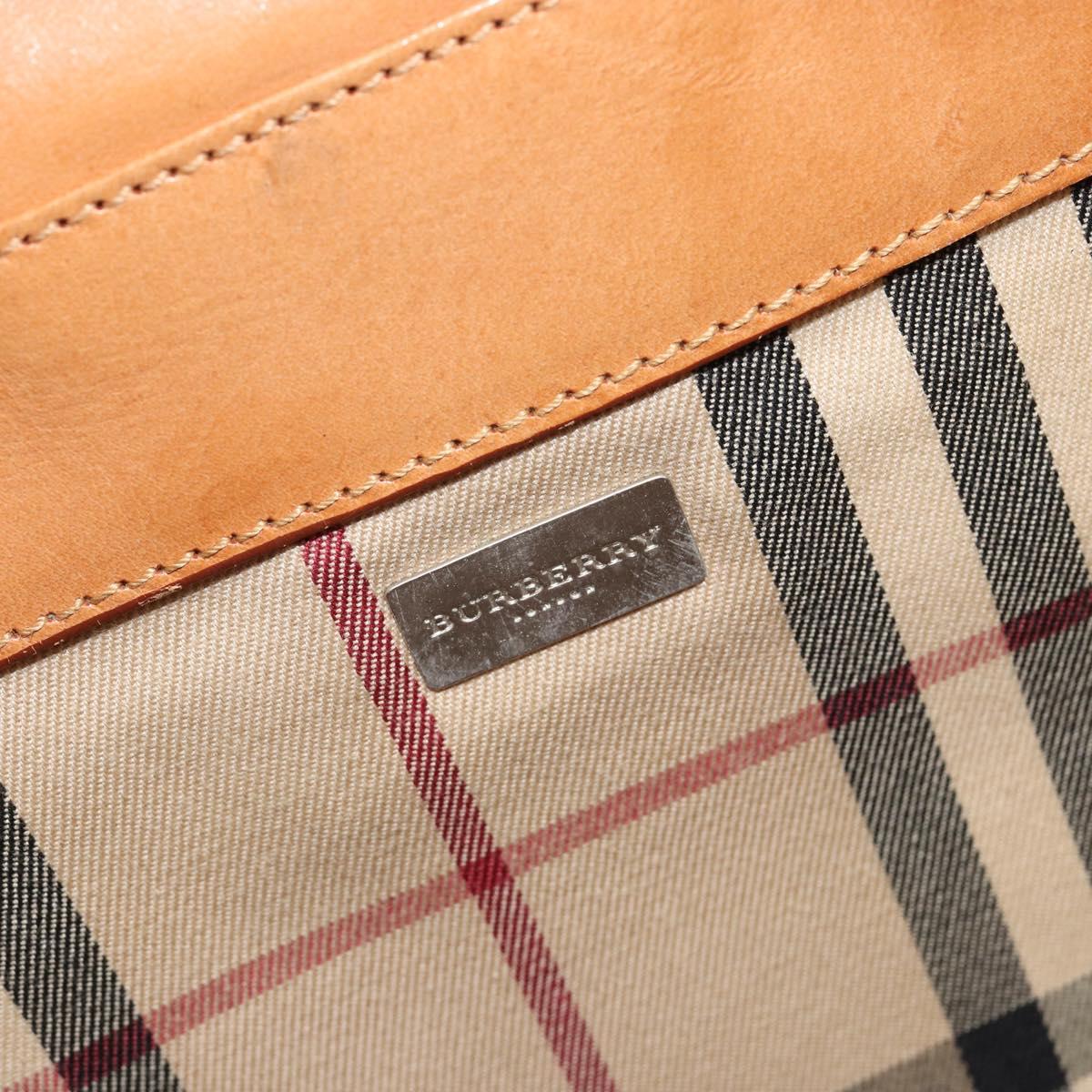 BURBERRY Nova Check Hand Bag Denim Blue Silver Auth bs29697
