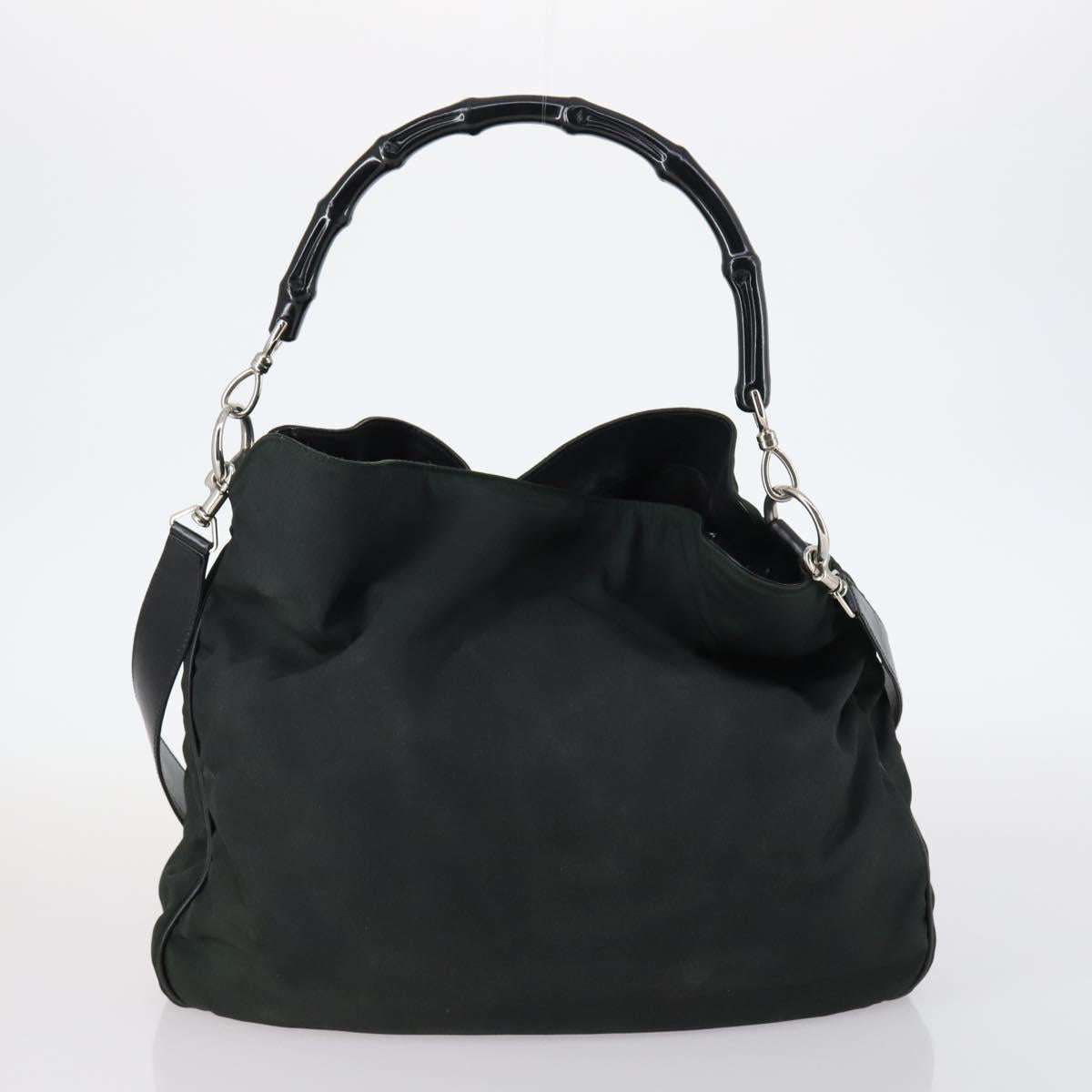 GUCCI Shoulder Bag Nylon Enamel Leather 5Set Black Brown khaki Auth bs29701