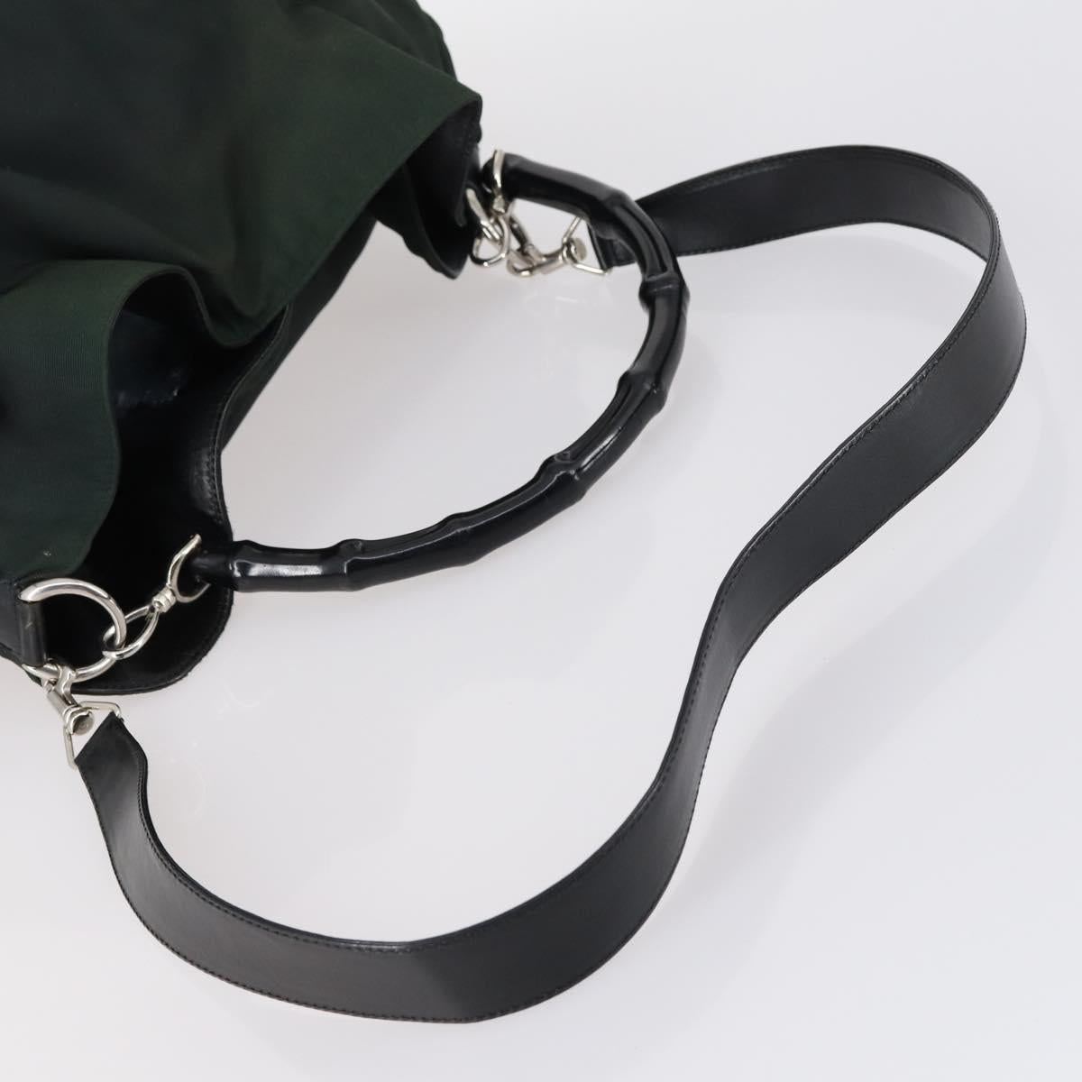 GUCCI Shoulder Bag Nylon Enamel Leather 5Set Black Brown khaki Auth bs29701