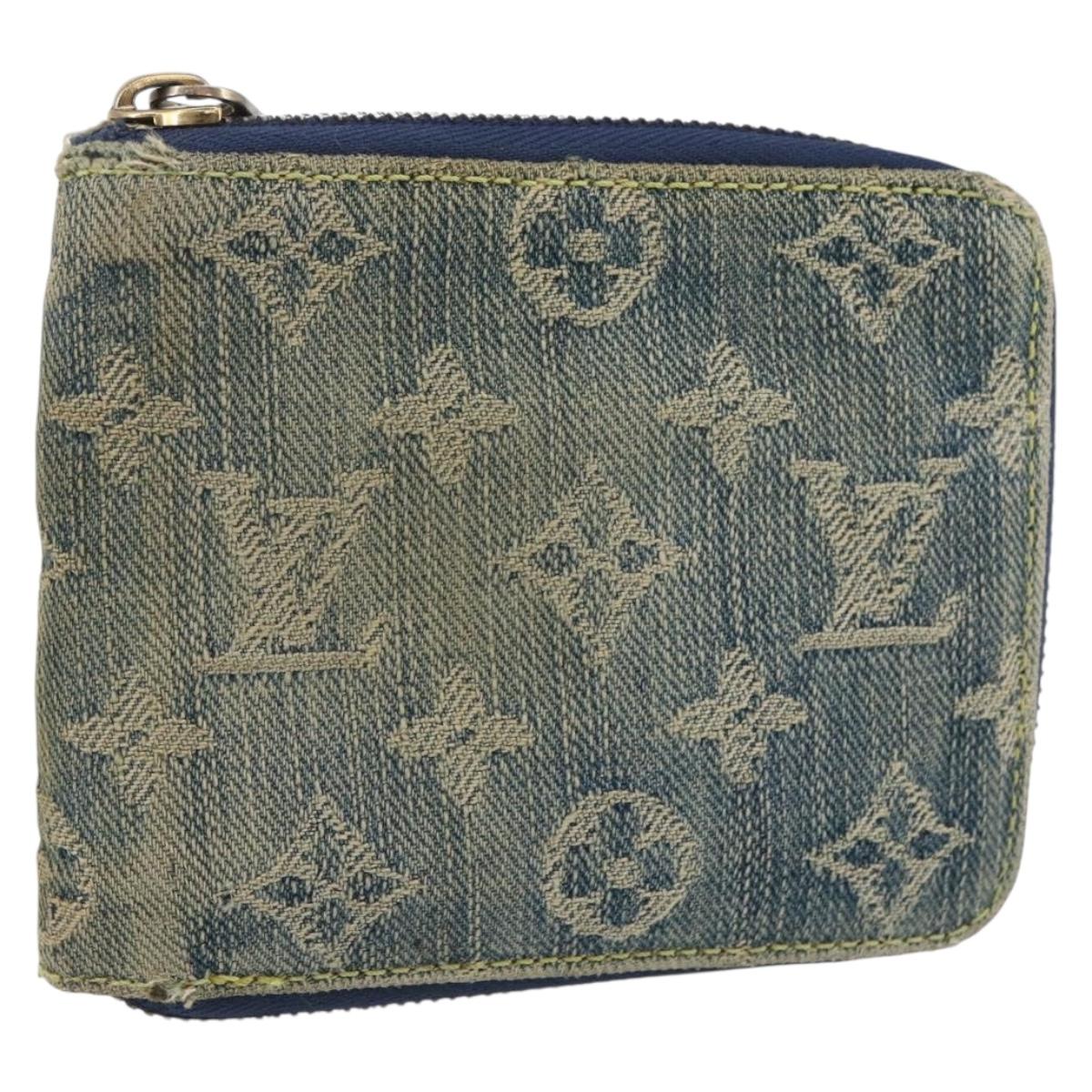 LOUIS VUITTON Monogram Denim Mini Zippy Wallet Wallet Blue M95342 Auth bs29706