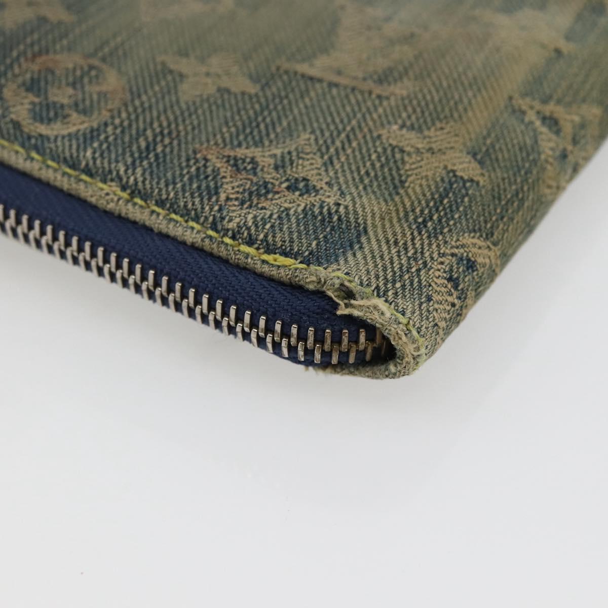 LOUIS VUITTON Monogram Denim Mini Zippy Wallet Wallet Blue M95342 Auth bs29706