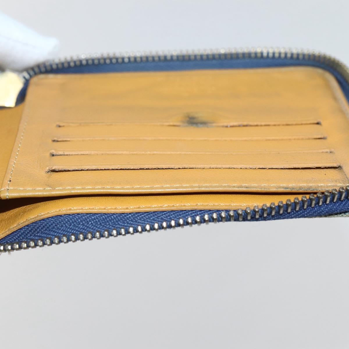 LOUIS VUITTON Monogram Denim Mini Zippy Wallet Wallet Blue M95342 Auth bs29706