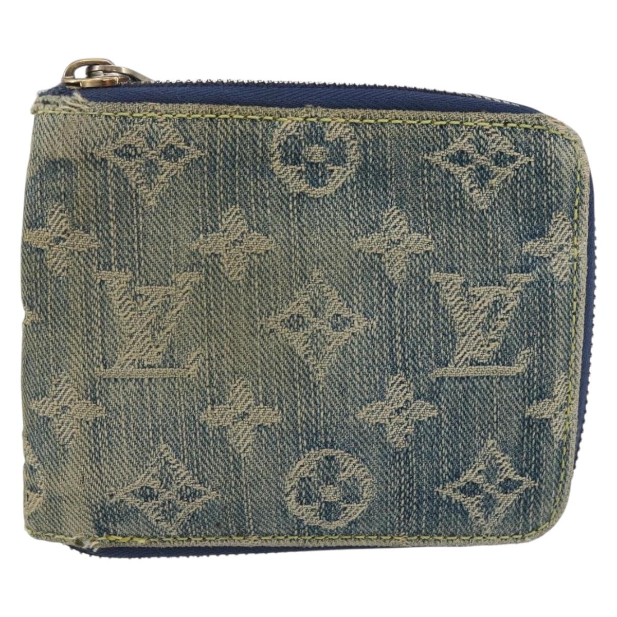LOUIS VUITTON Monogram Denim Mini Zippy Wallet Wallet Blue M95342 Auth bs29706