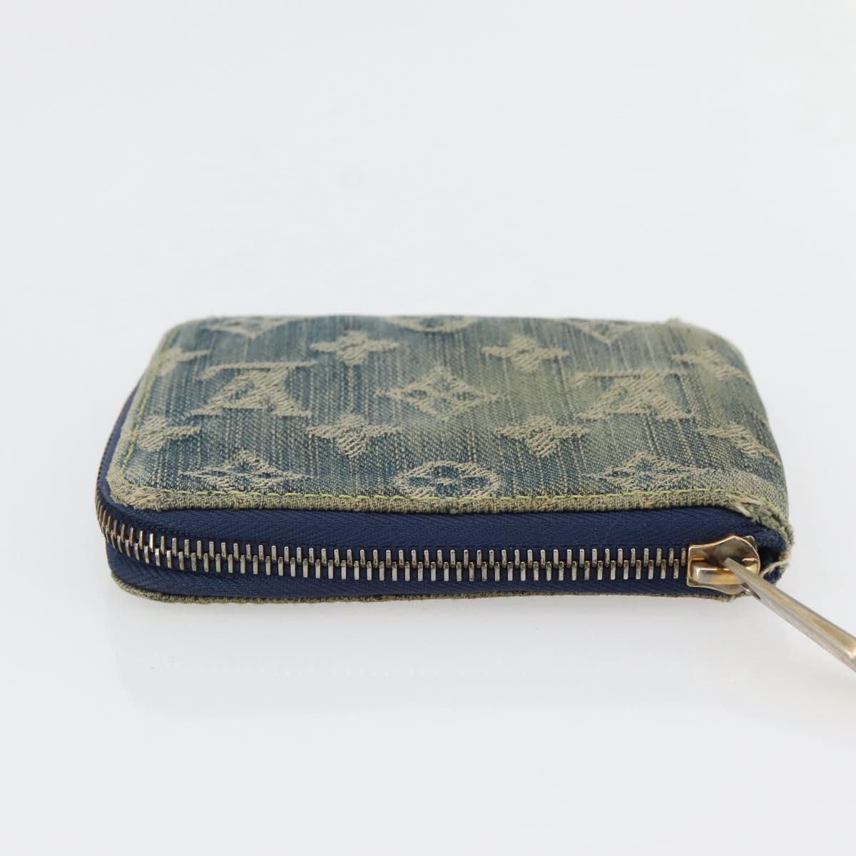 LOUIS VUITTON Monogram Denim Mini Zippy Wallet Wallet Blue M95342 Auth bs29706
