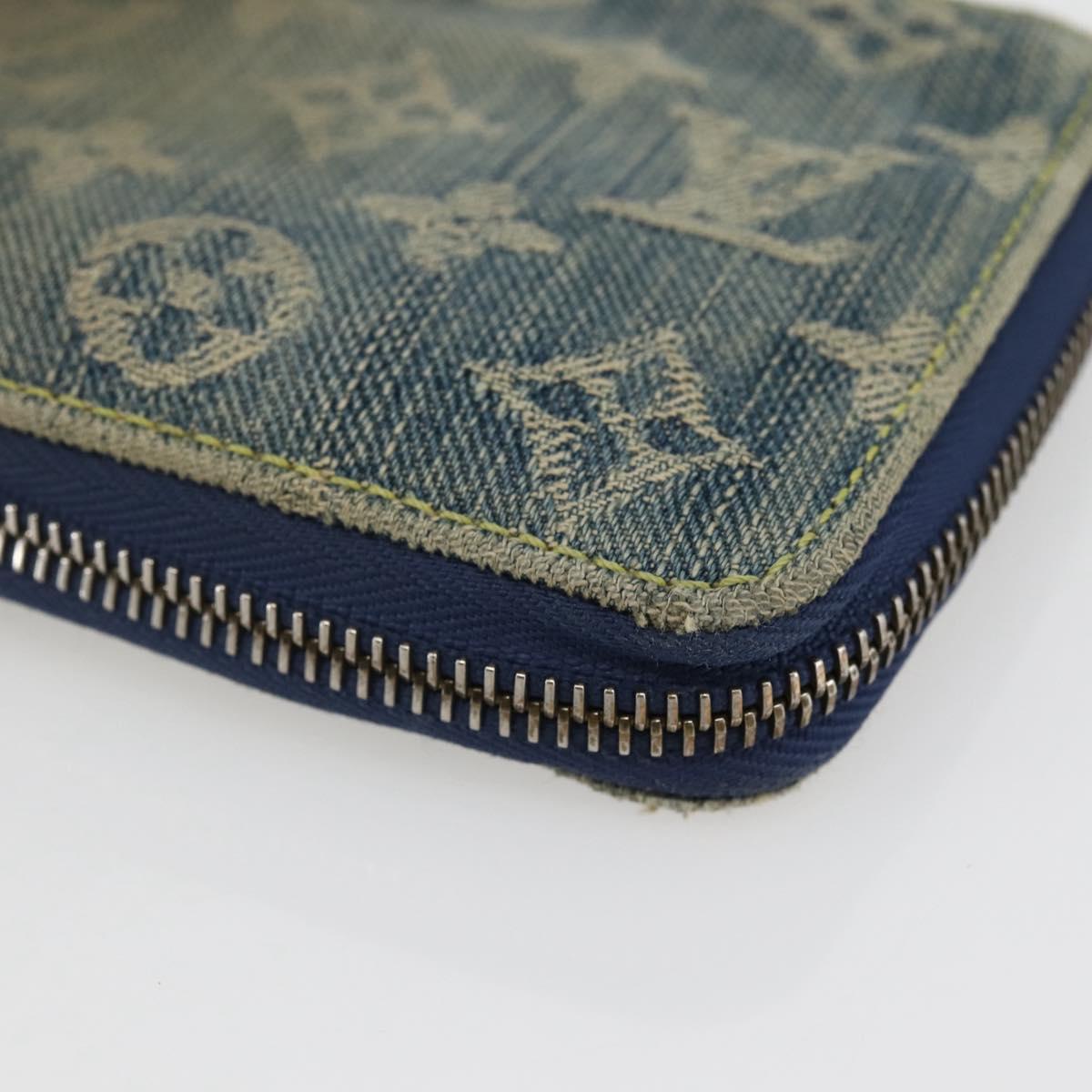 LOUIS VUITTON Monogram Denim Mini Zippy Wallet Wallet Blue M95342 Auth bs29706