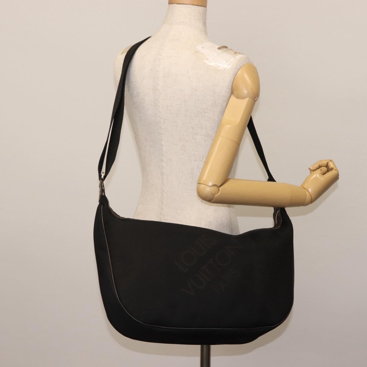 LOUIS VUITTON Damier Geant Explorateur Shoulder Bag Black M93616 LV Auth bs29708