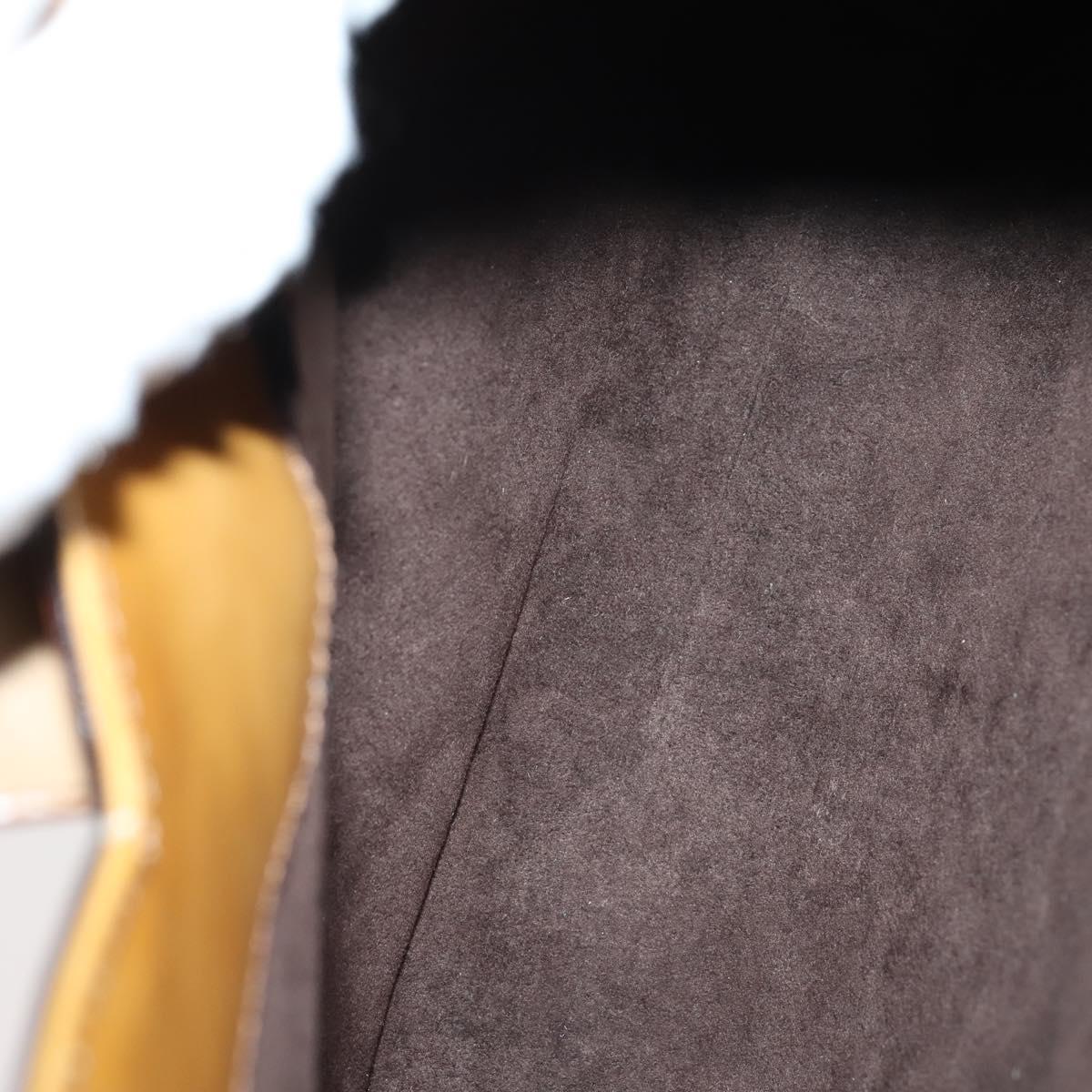 Salvatore Ferragamo Bag Enamel Canvas Leather 7Set Black Brown Auth bs29709