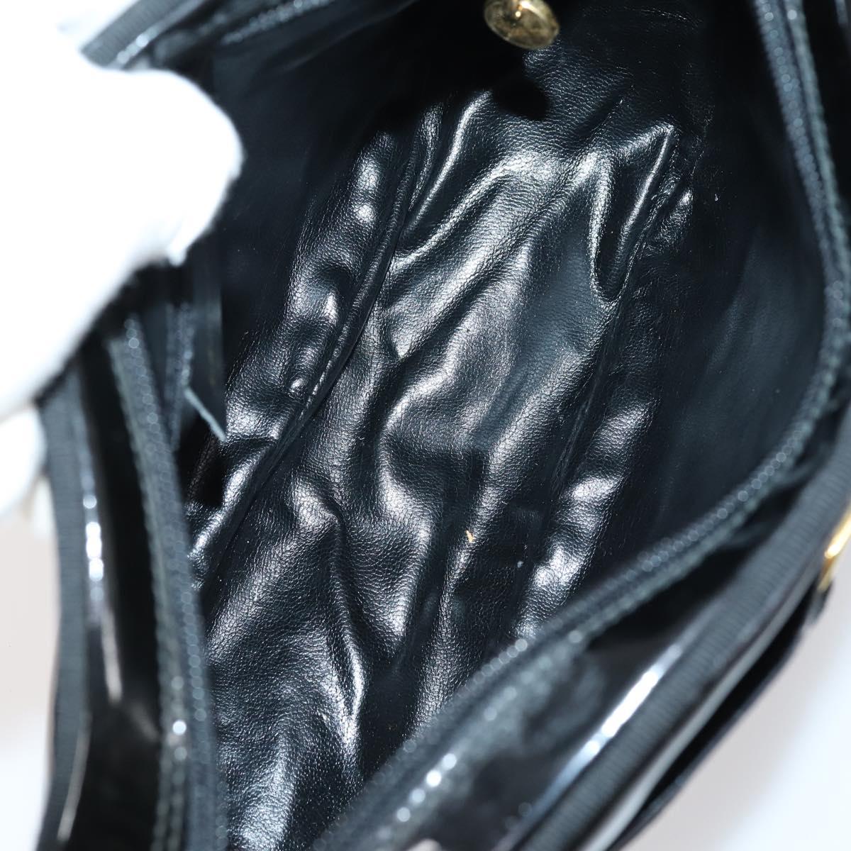 Salvatore Ferragamo Bag Enamel Canvas Leather 7Set Black Brown Auth bs29709