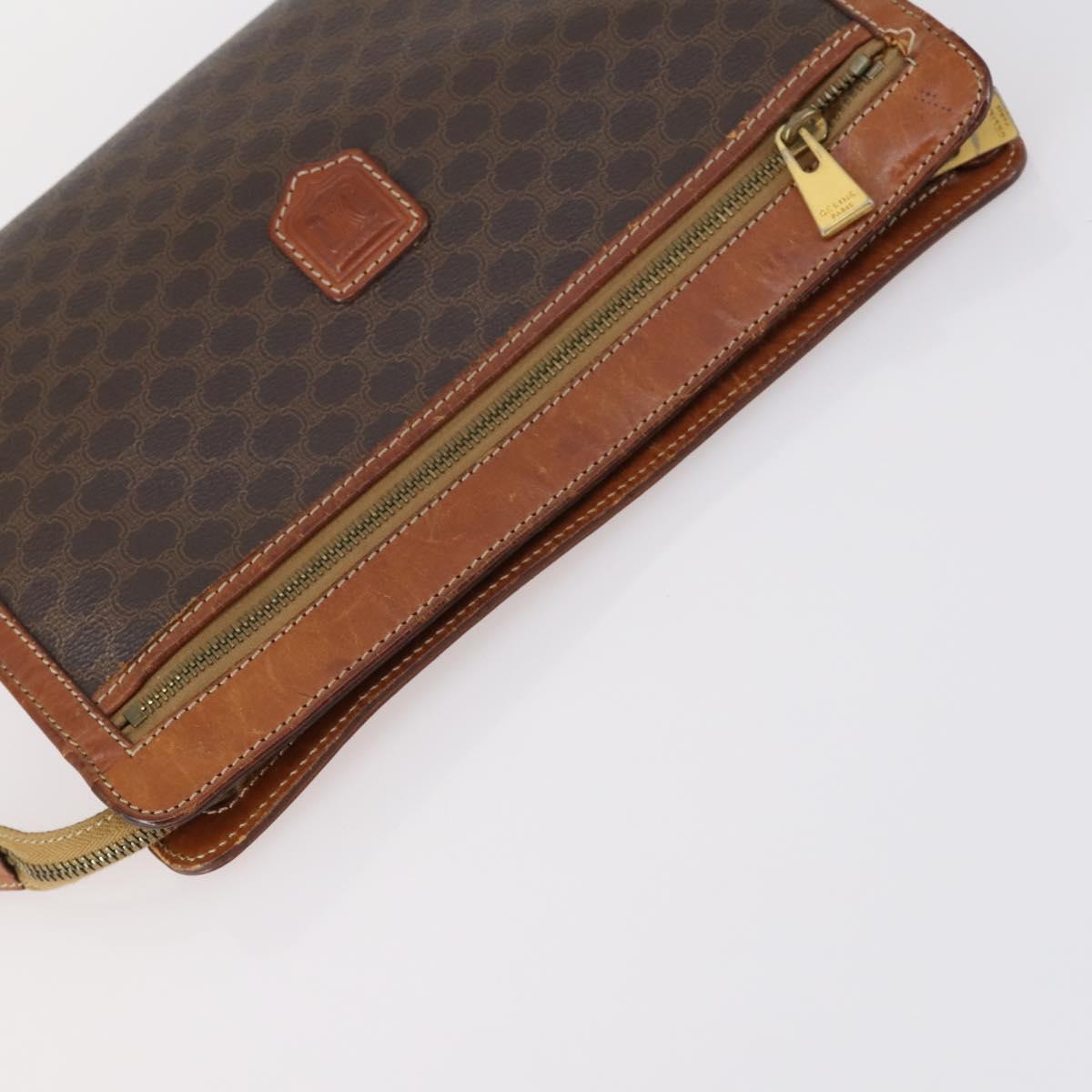 CELINE Hand Bag Canvas Nylon PVC 6 Set Brown Navy Green Auth bs29710