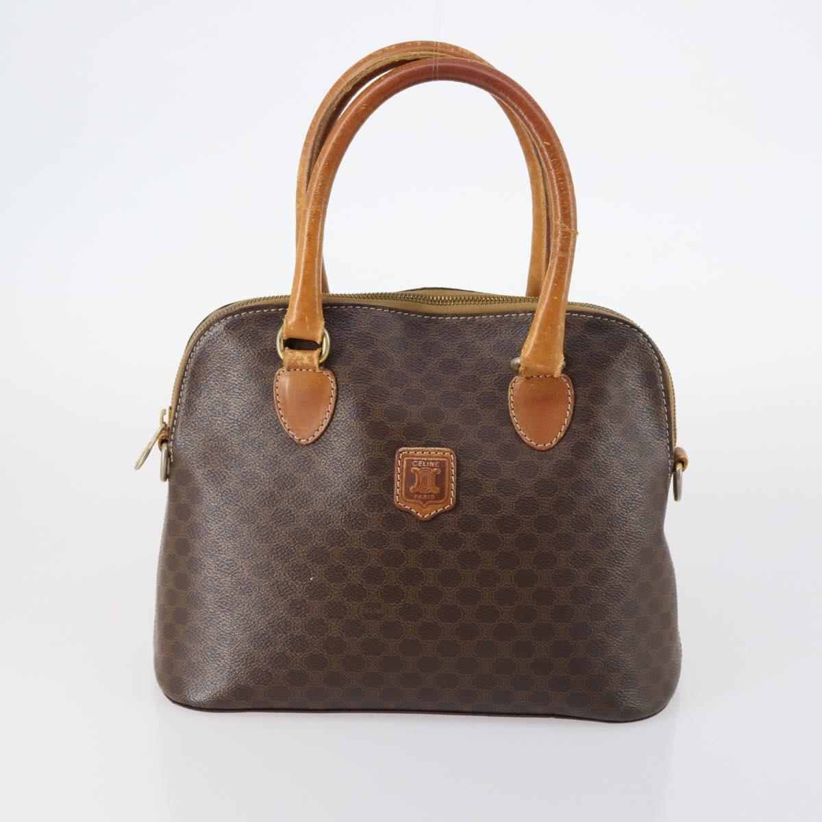 CELINE Hand Bag Canvas Nylon PVC 6 Set Brown Navy Green Auth bs29710