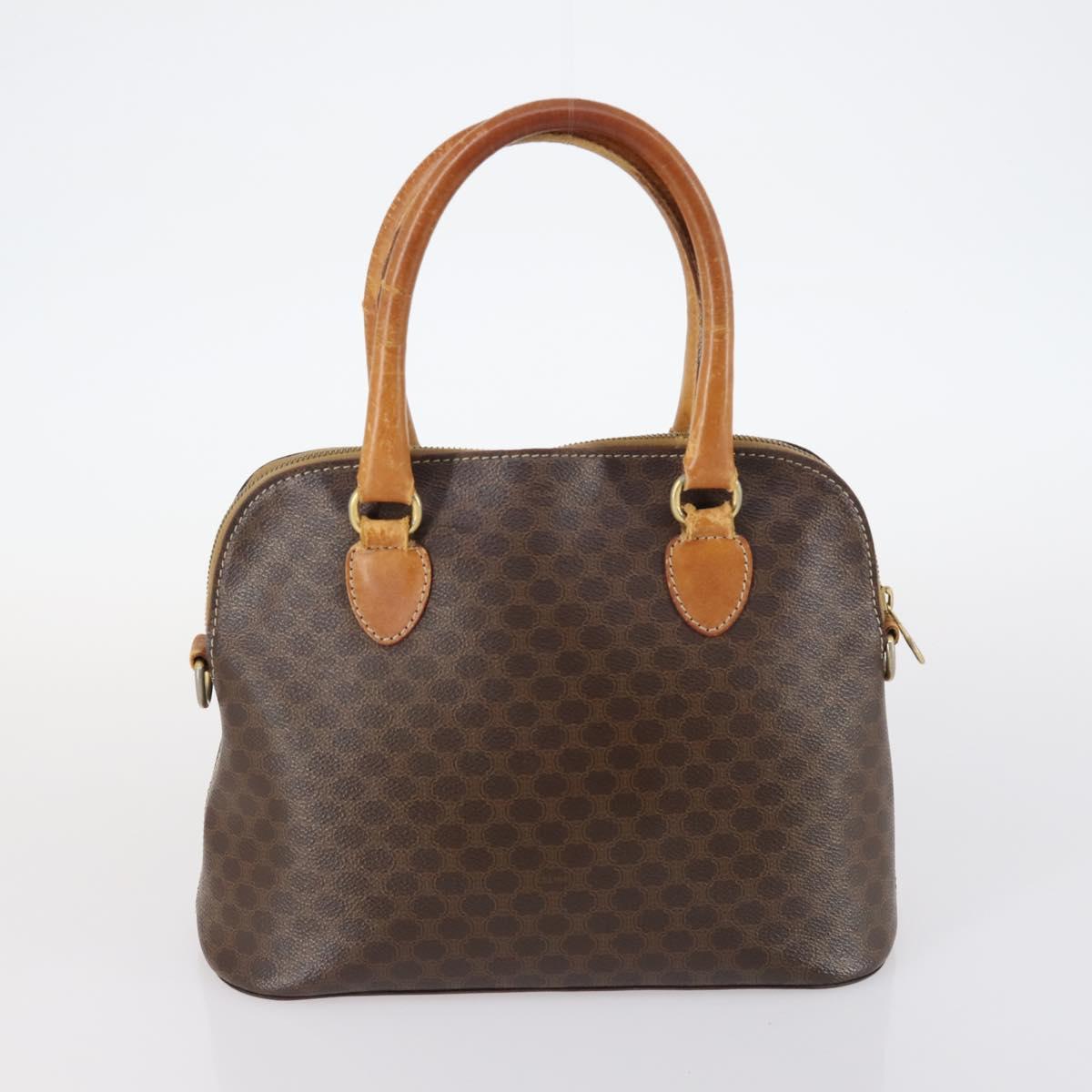 CELINE Hand Bag Canvas Nylon PVC 6 Set Brown Navy Green Auth bs29710