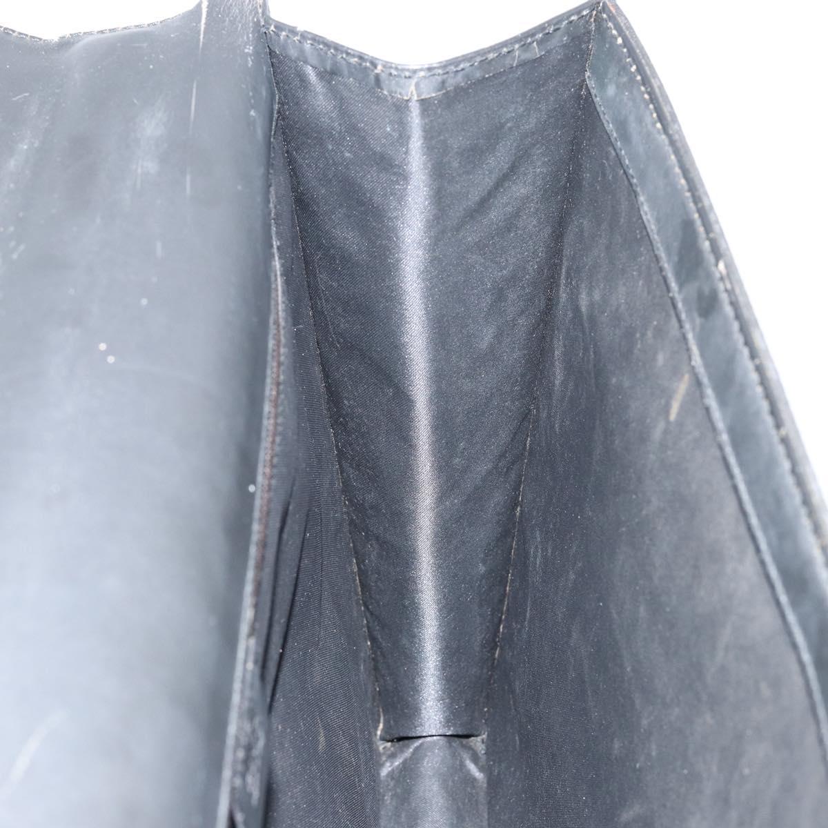 GUCCI GG Canvas Briefcase Nylon Black Silver 015 0235 Auth bs29713