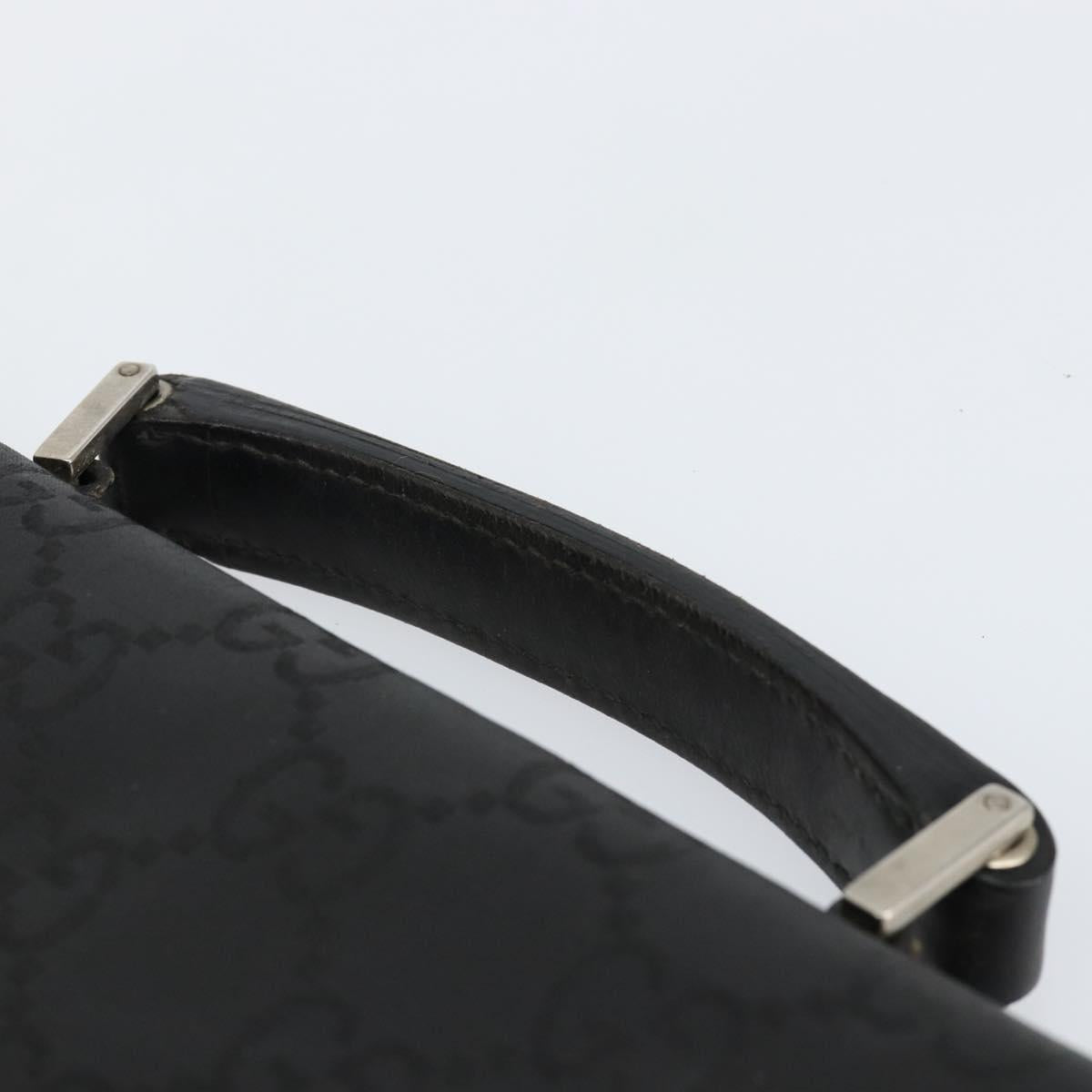 GUCCI GG Canvas Briefcase Nylon Black Silver 015 0235 Auth bs29713