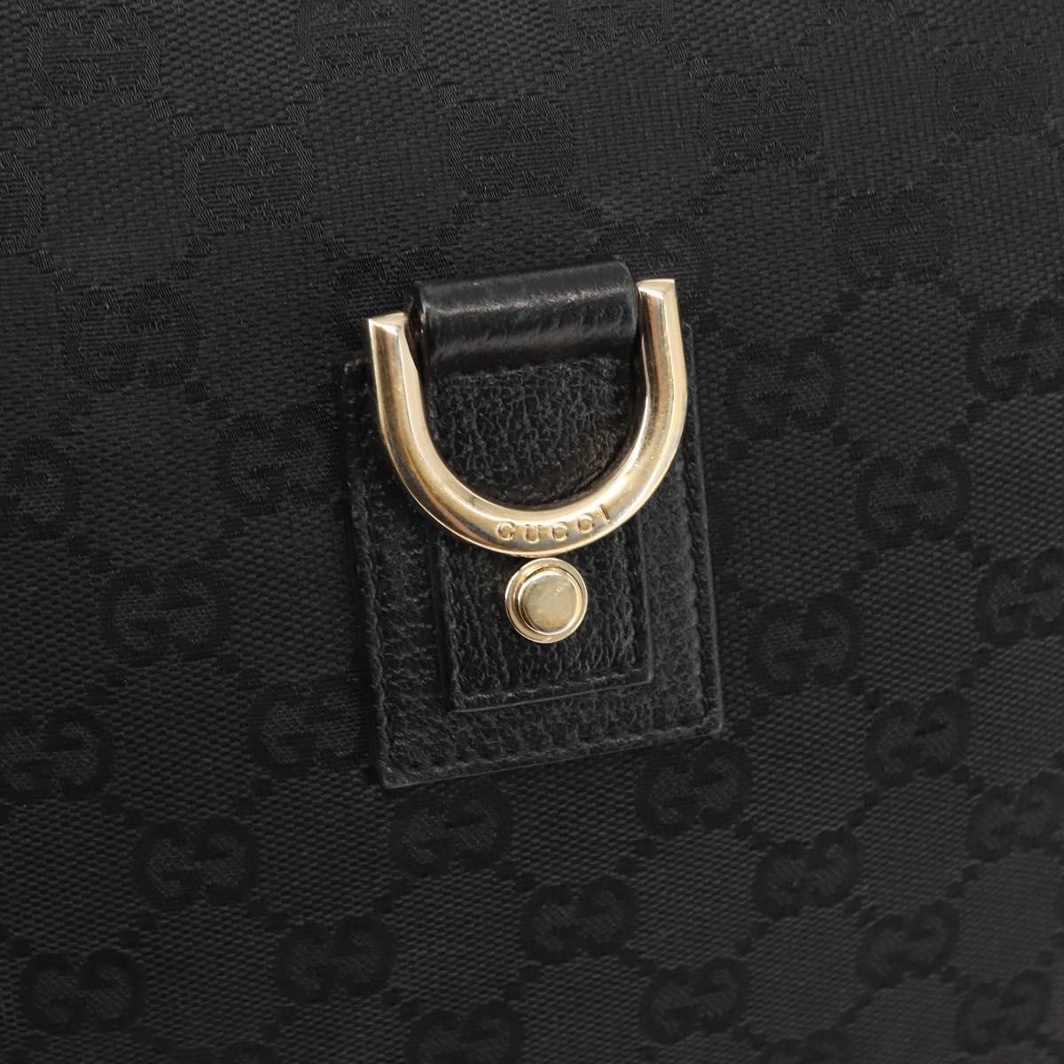 GUCCI GG Canvas Abbey Shoulder Bag Black Gold 131326 Auth bs29715