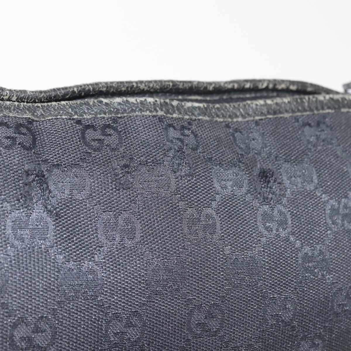 GUCCI GG Canvas Abbey Shoulder Bag Black Gold 131326 Auth bs29715