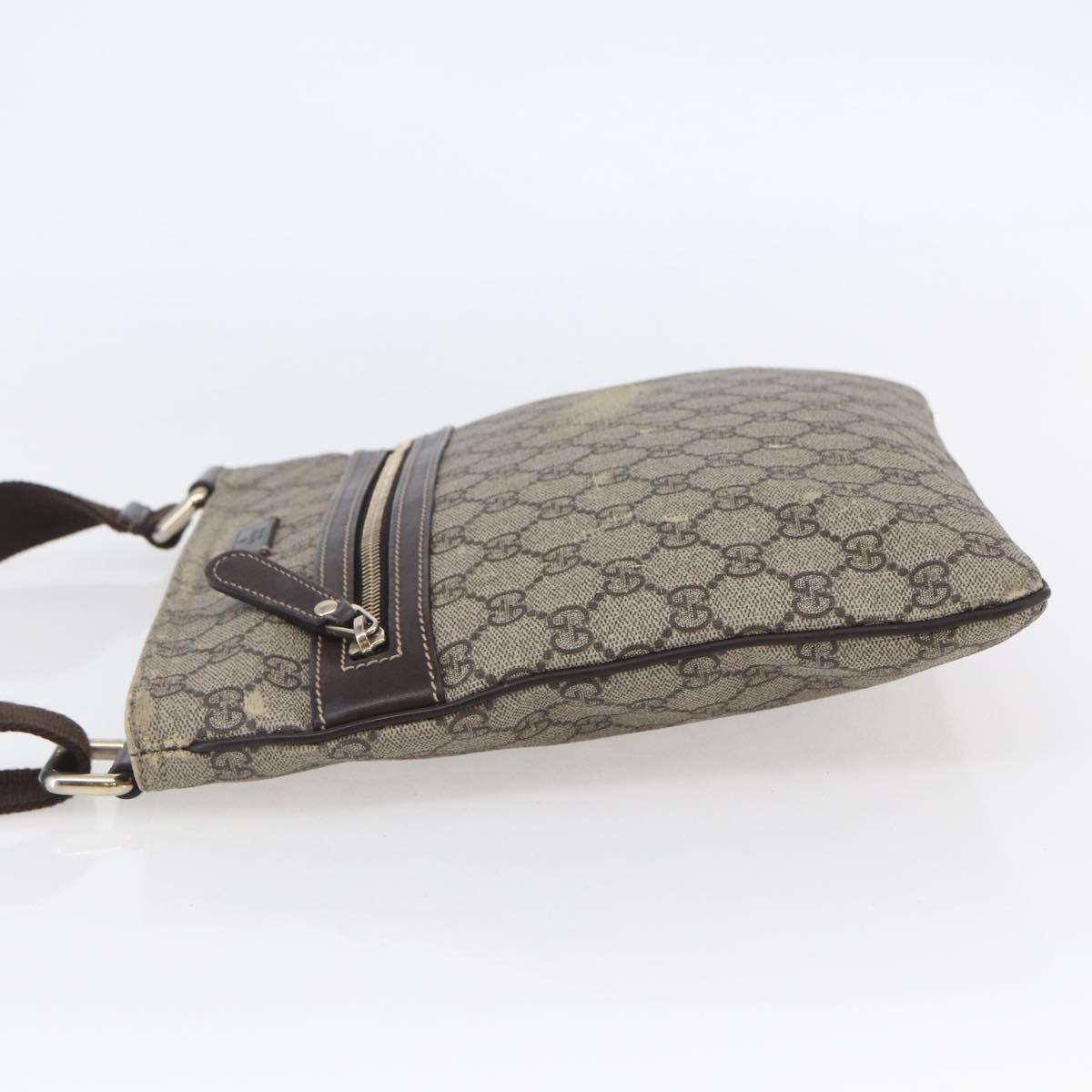 GUCCI GG Supreme Shoulder Bag PVC Beige Gold 295257 Auth bs29716