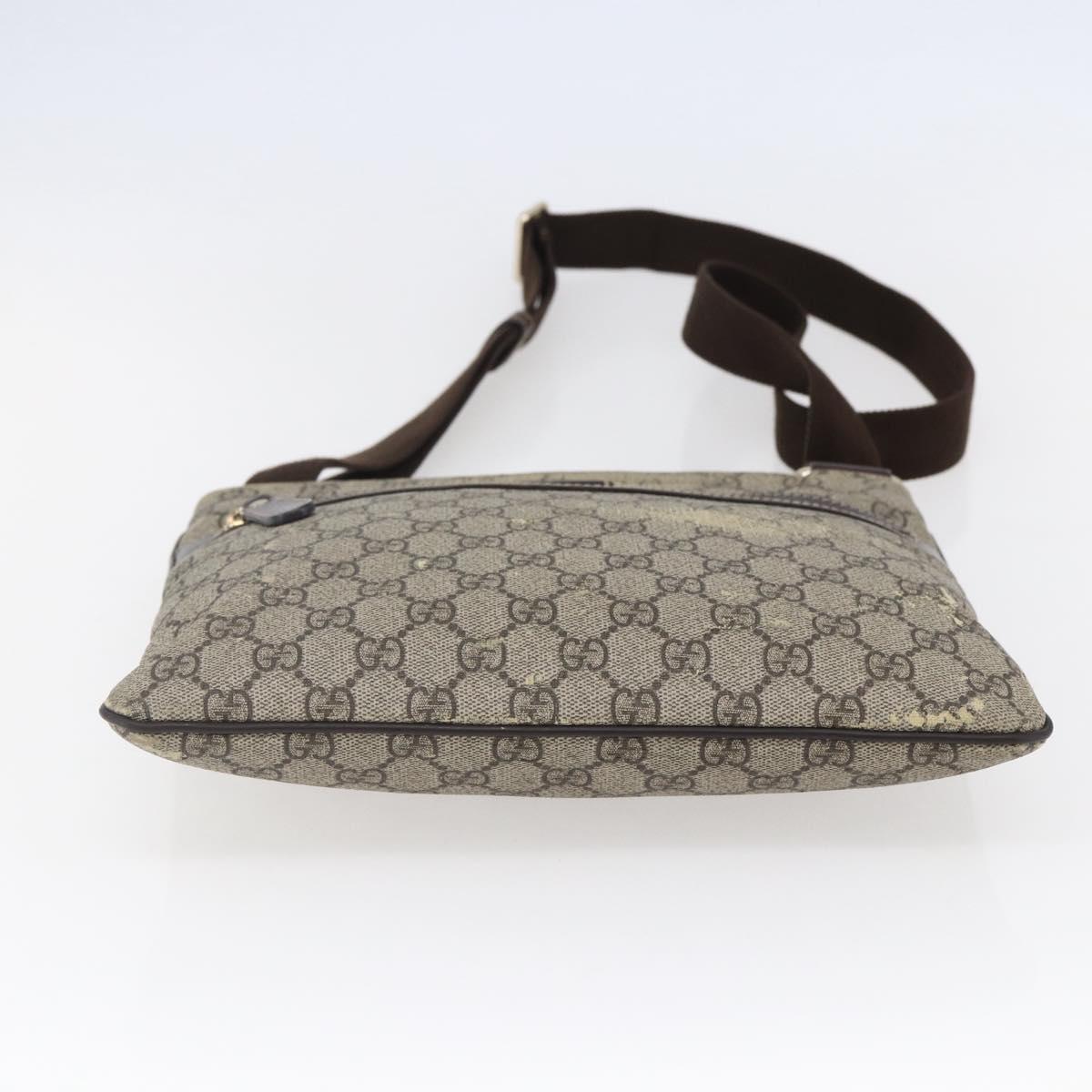 GUCCI GG Supreme Shoulder Bag PVC Beige Gold 295257 Auth bs29716